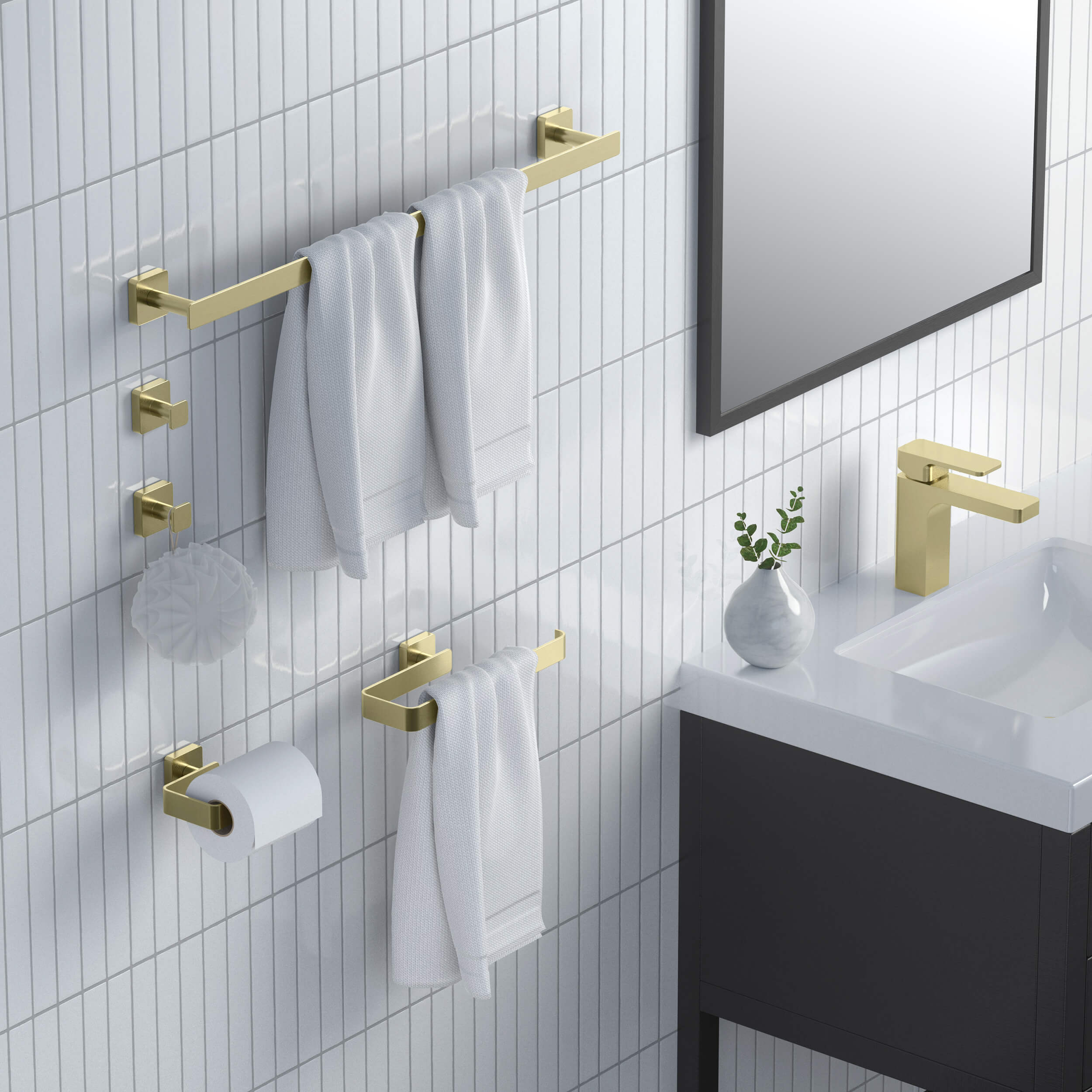 Fusion 5 Piece Bathroom Hardware Set 1