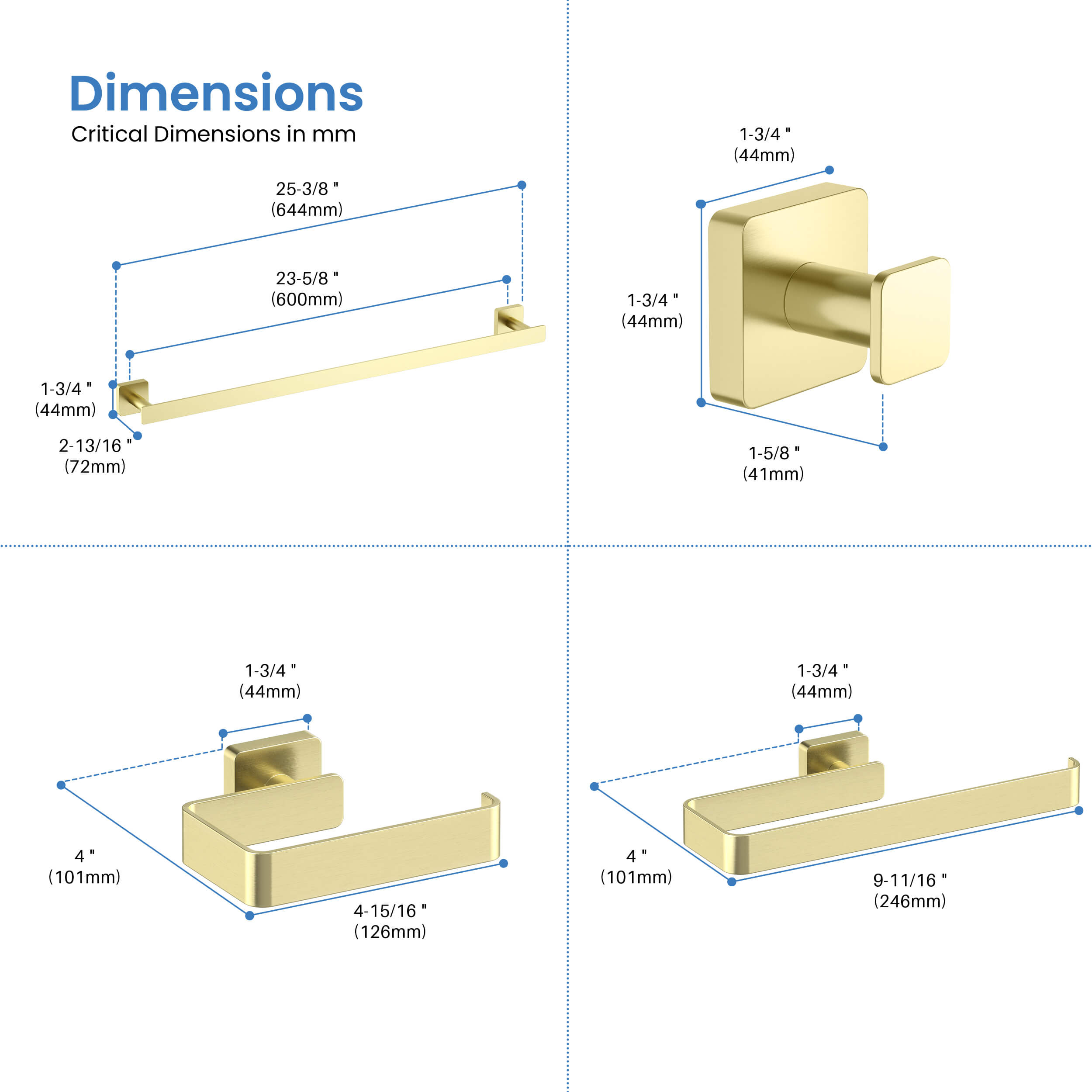 Fusion 5 Piece Bathroom Hardware Set 1