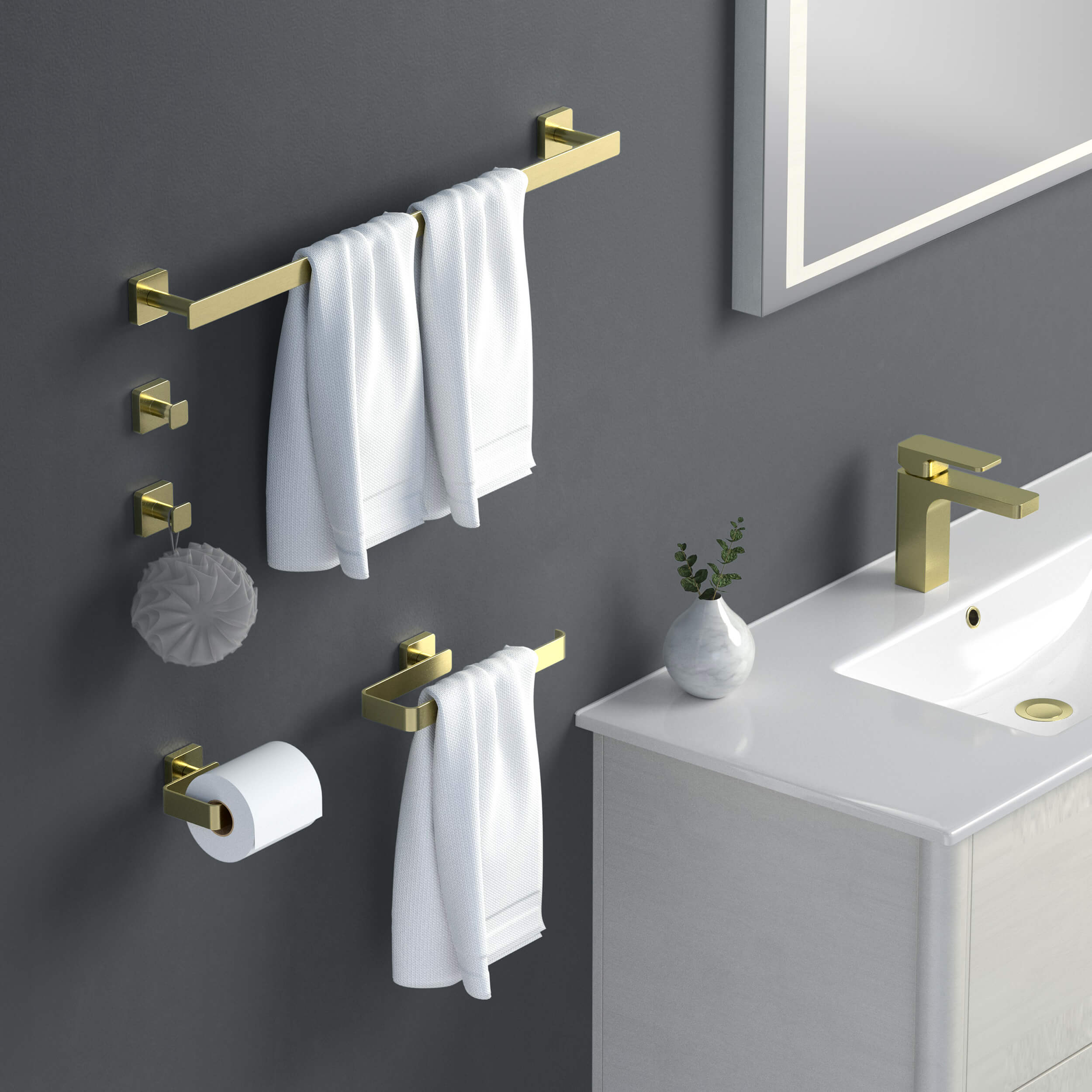 Fusion 5 Piece Bathroom Hardware Set 1