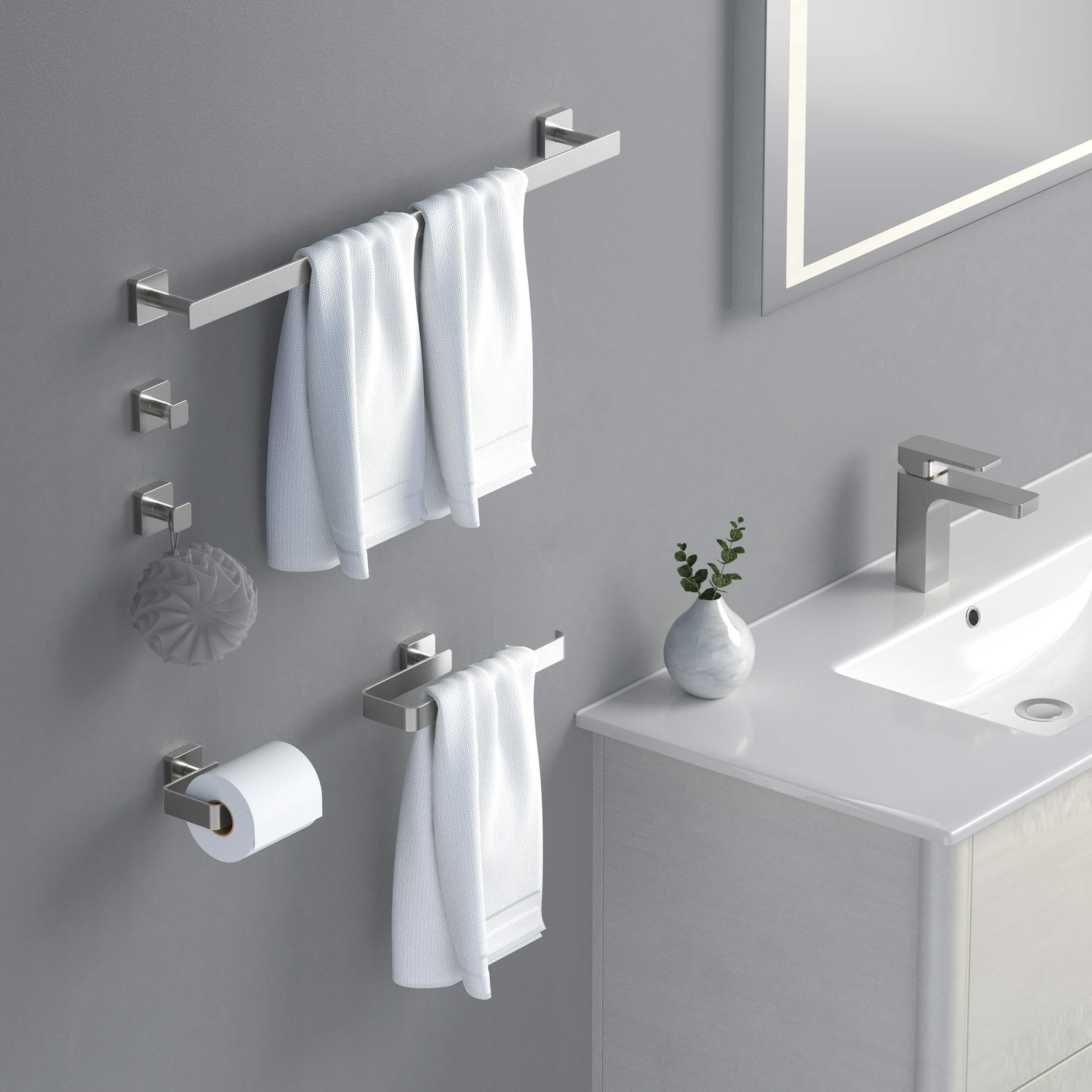 Fusion 5 Piece Bathroom Hardware Set 1