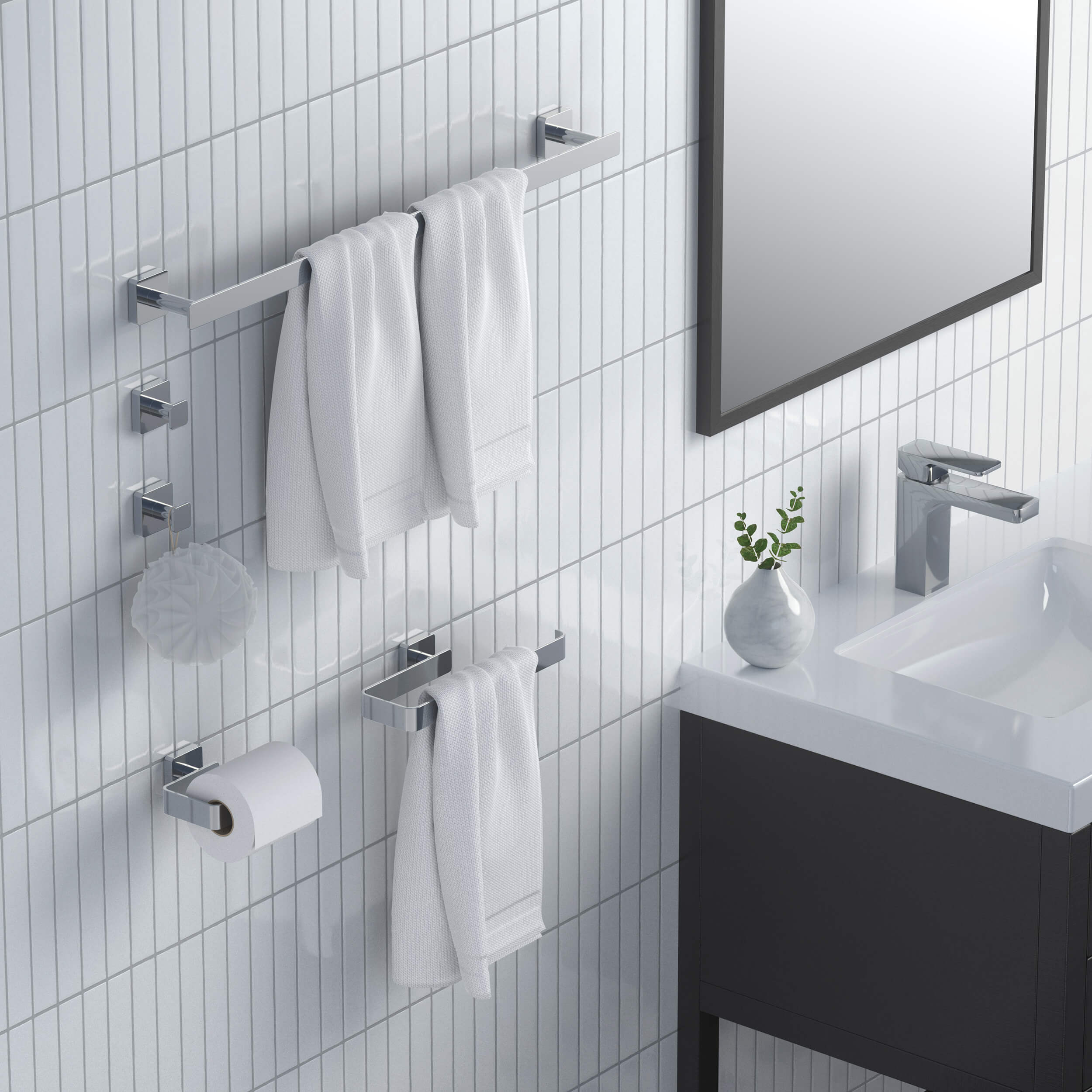 Fusion 5 Piece Bathroom Hardware Set 1