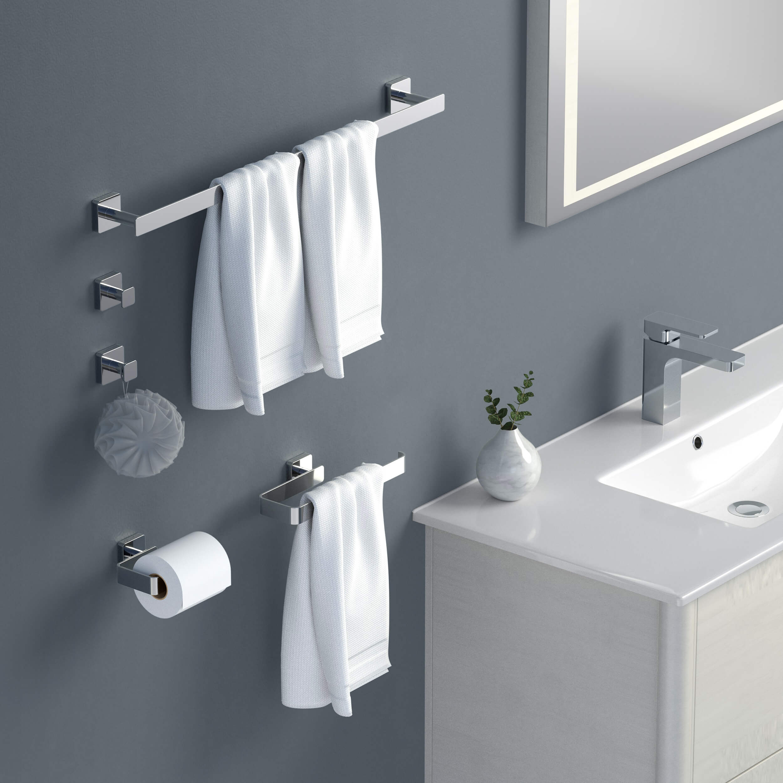 Fusion 5 Piece Bathroom Hardware Set 1