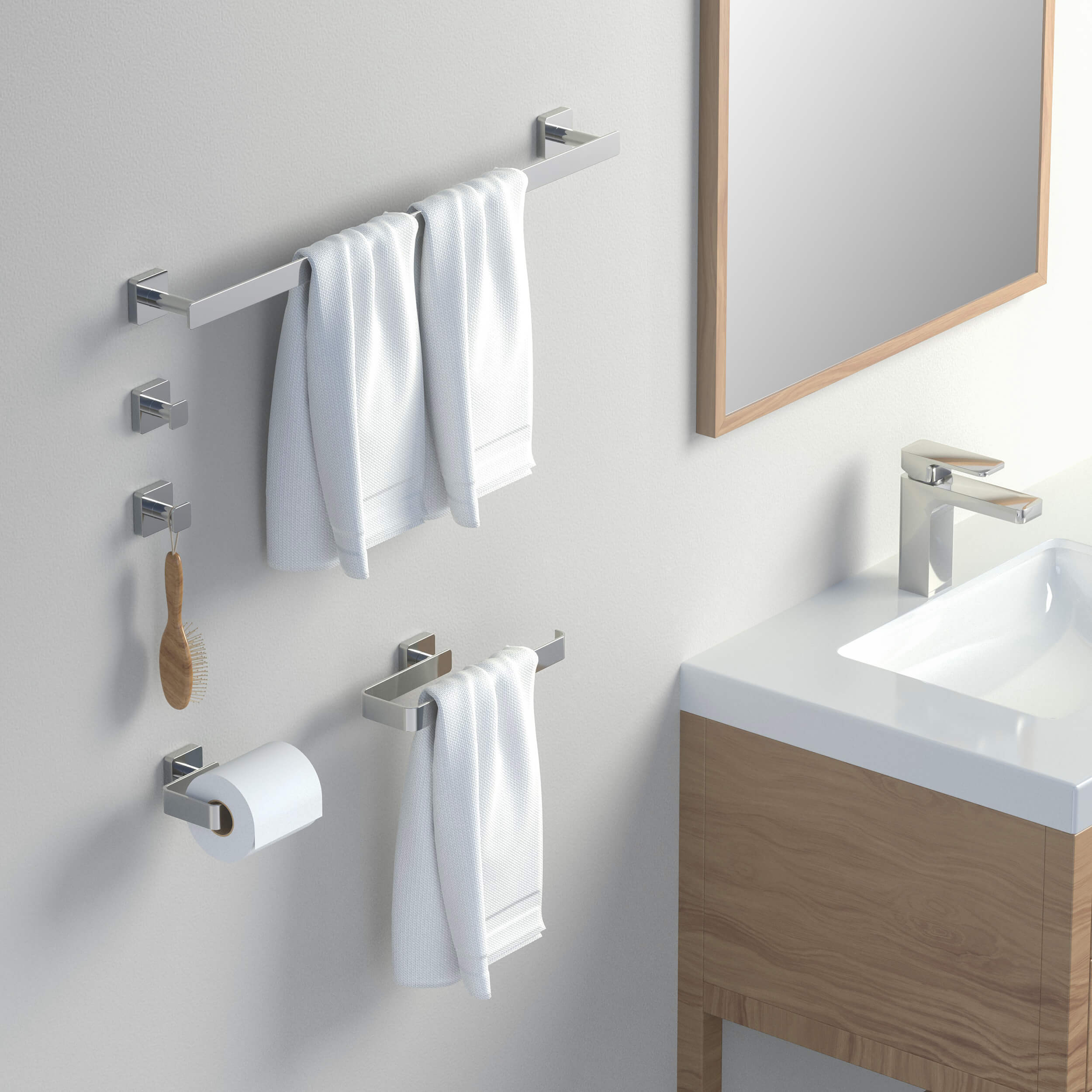 Fusion 5 Piece Bathroom Hardware Set 1