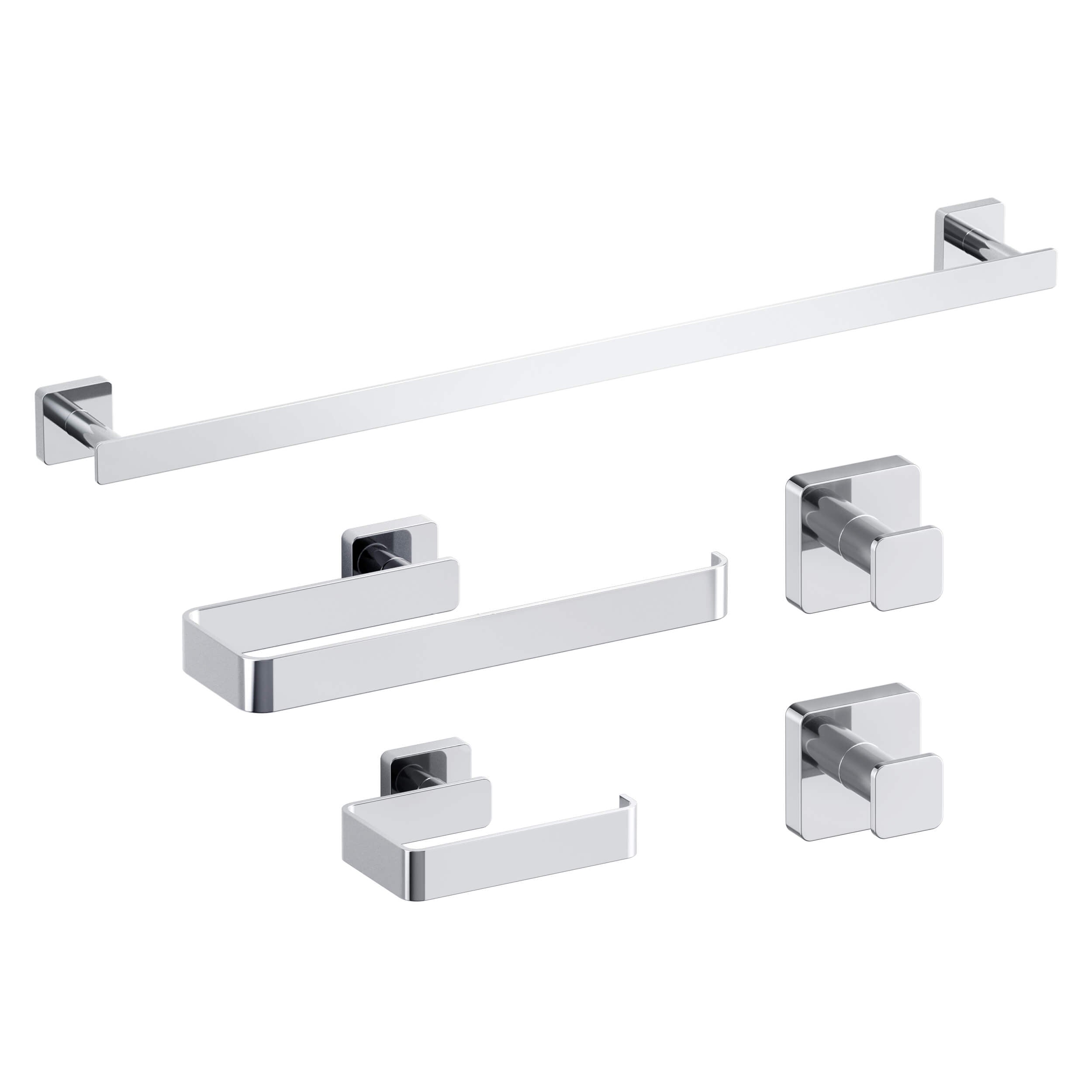 Fusion 5 Piece Bathroom Hardware Set 1