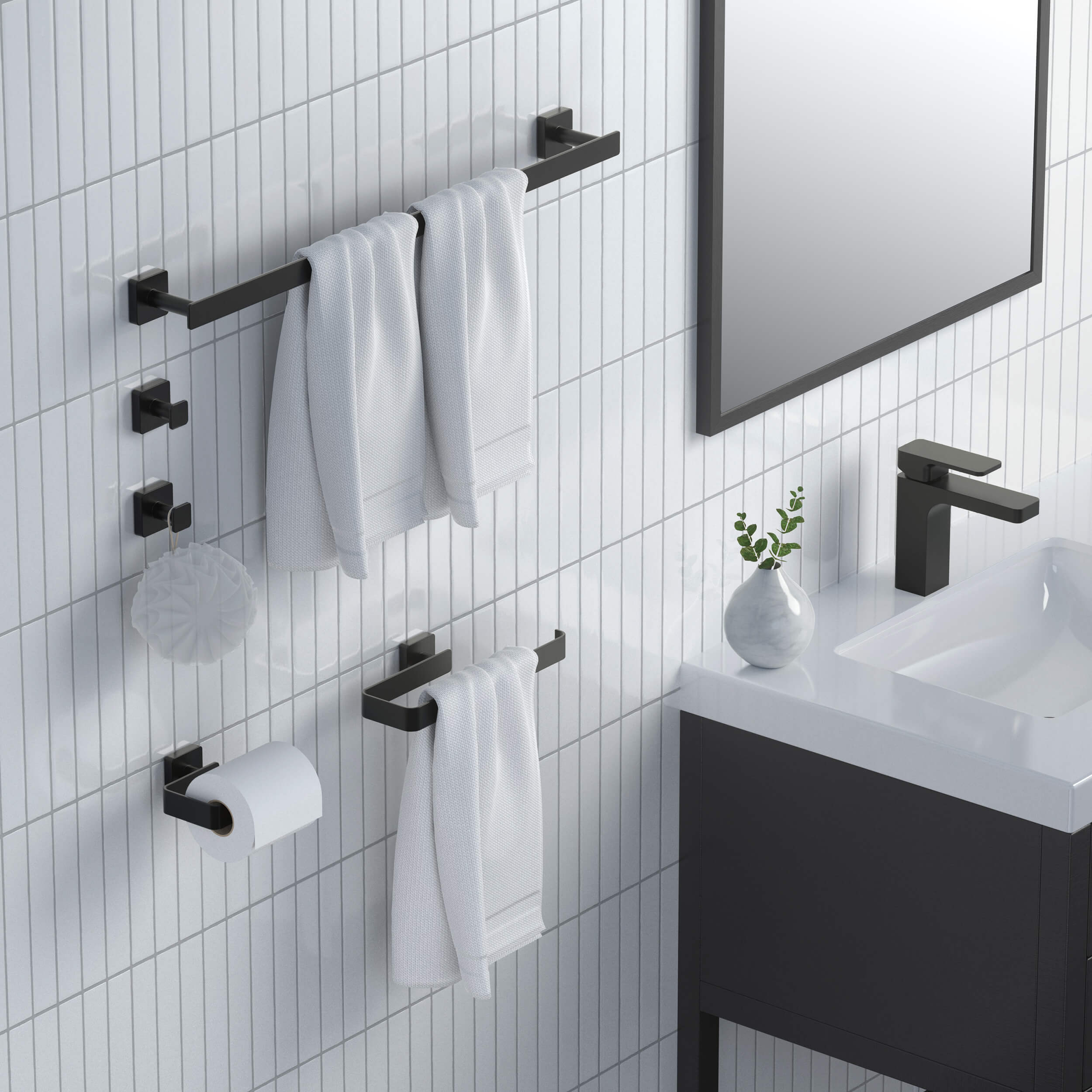 Fusion 5 Piece Bathroom Hardware Set 1