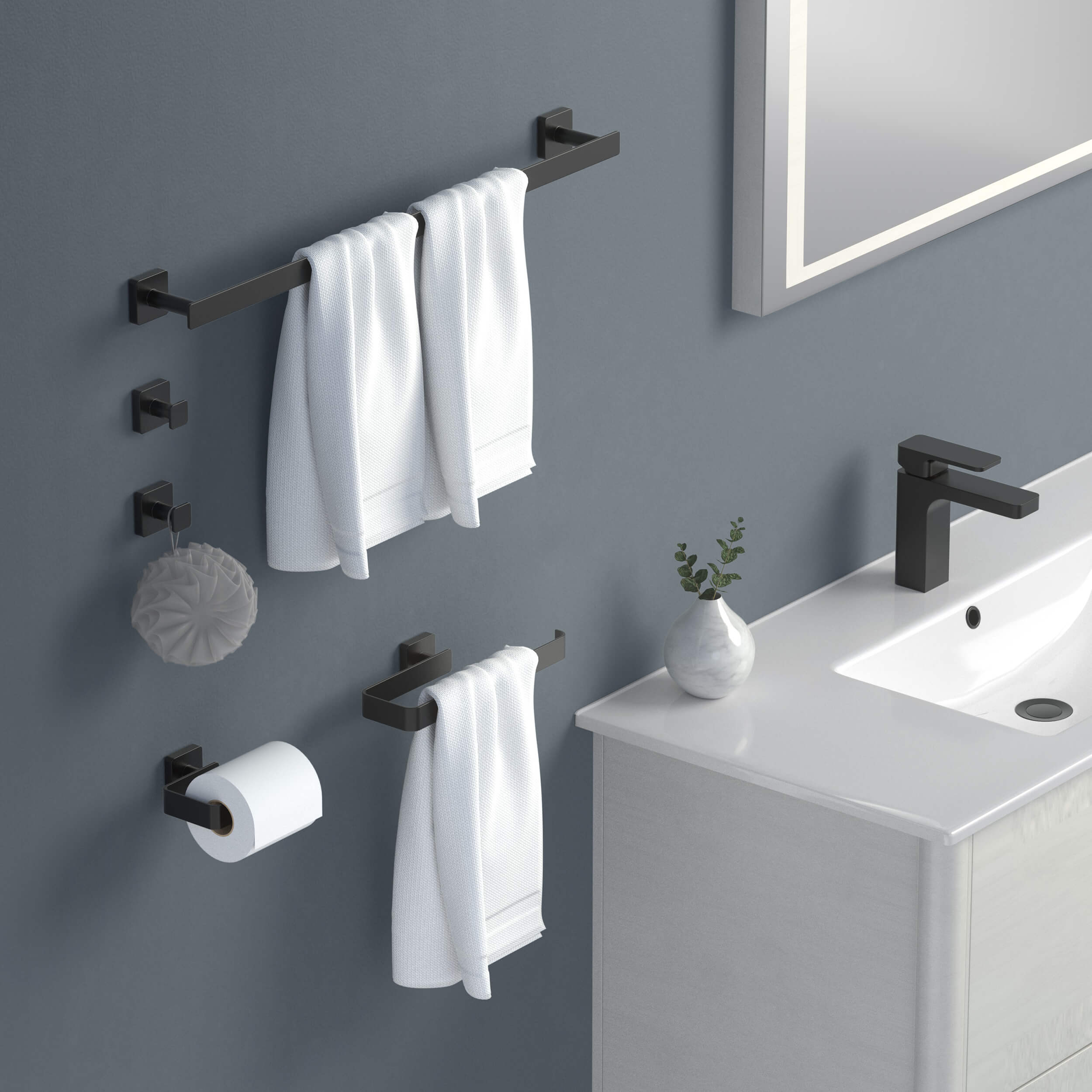 Fusion 5 Piece Bathroom Hardware Set 1