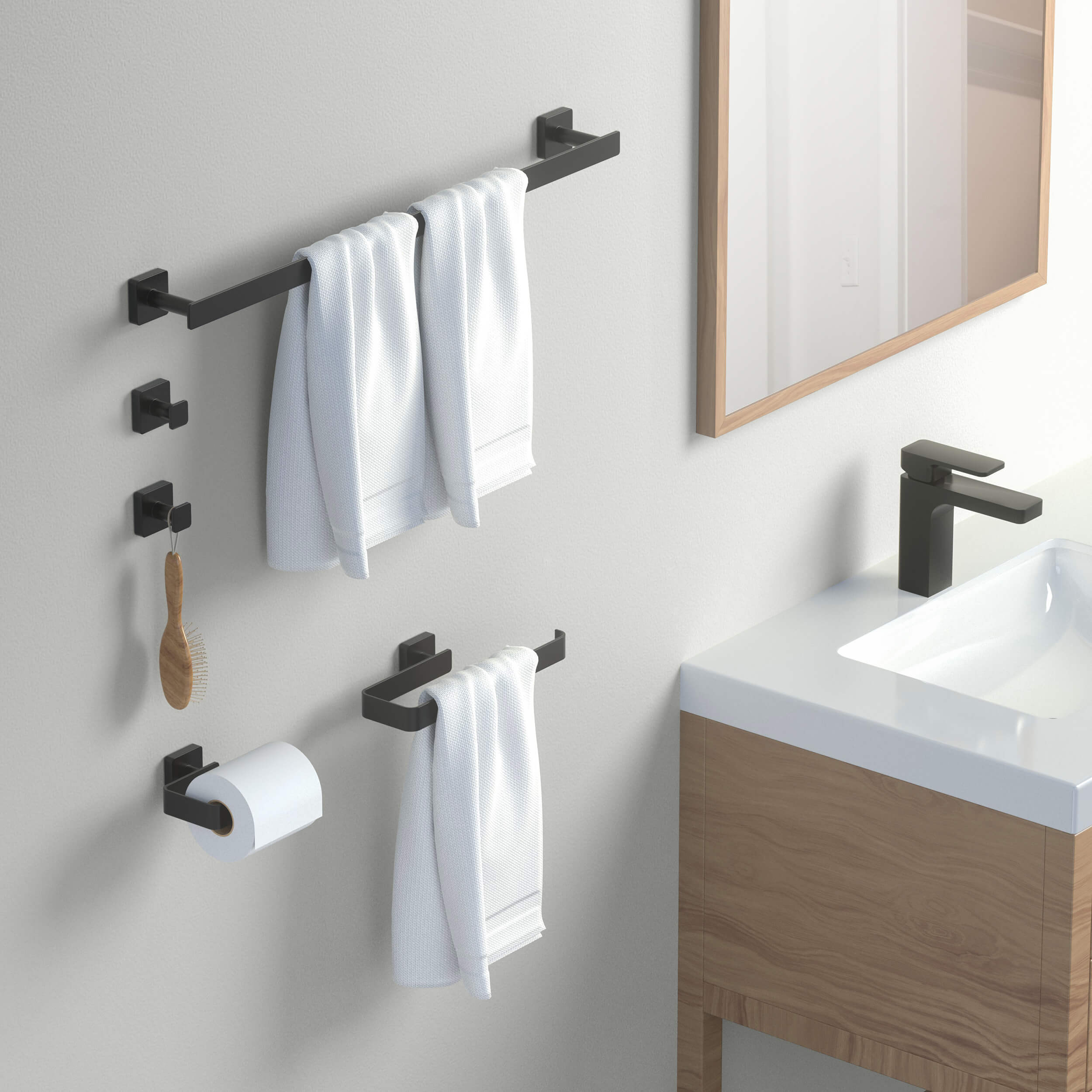 Fusion 5 Piece Bathroom Hardware Set 1