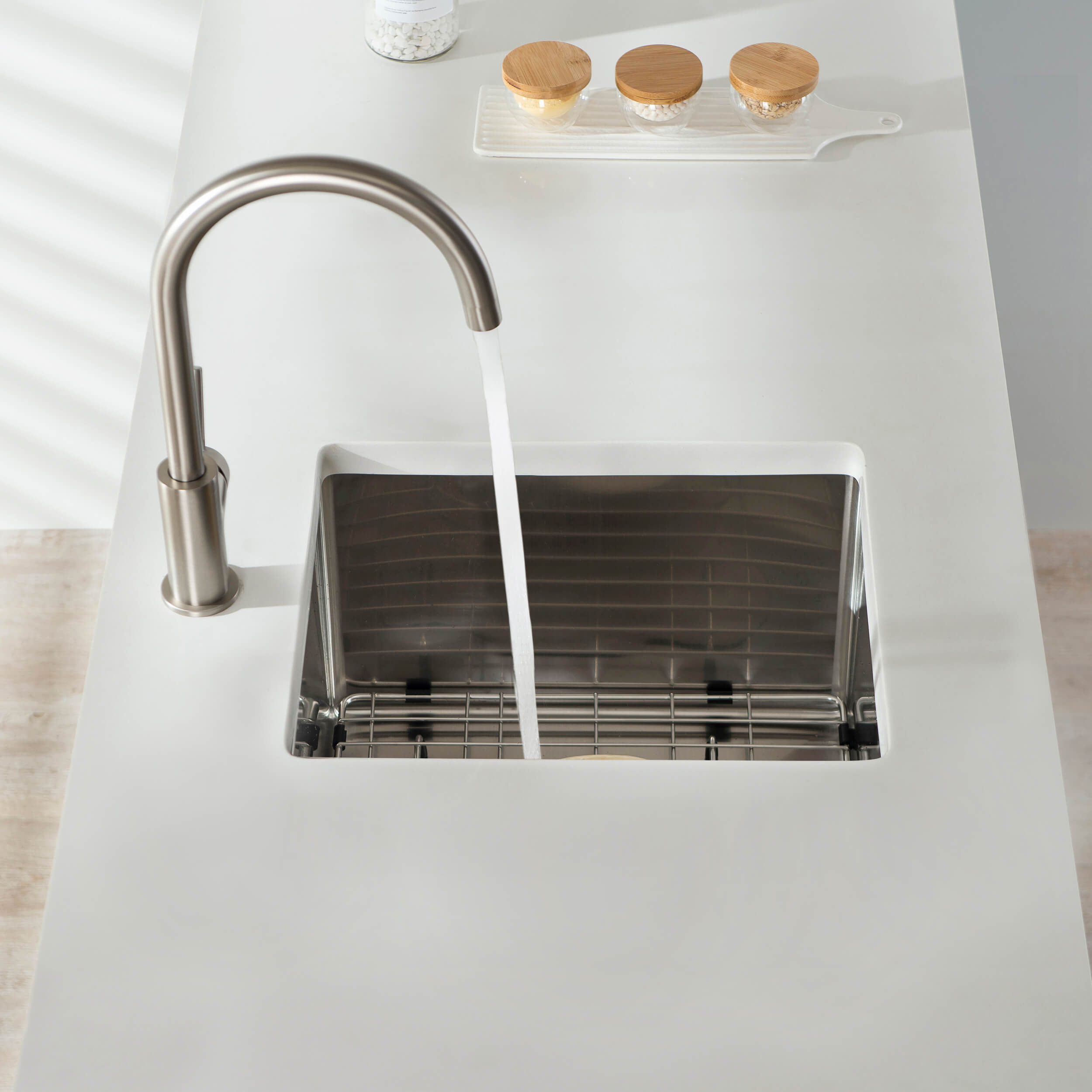14" Handcrafted Undermount Single Bowl 16 gauge Stainless Steel Kitchen Sink
