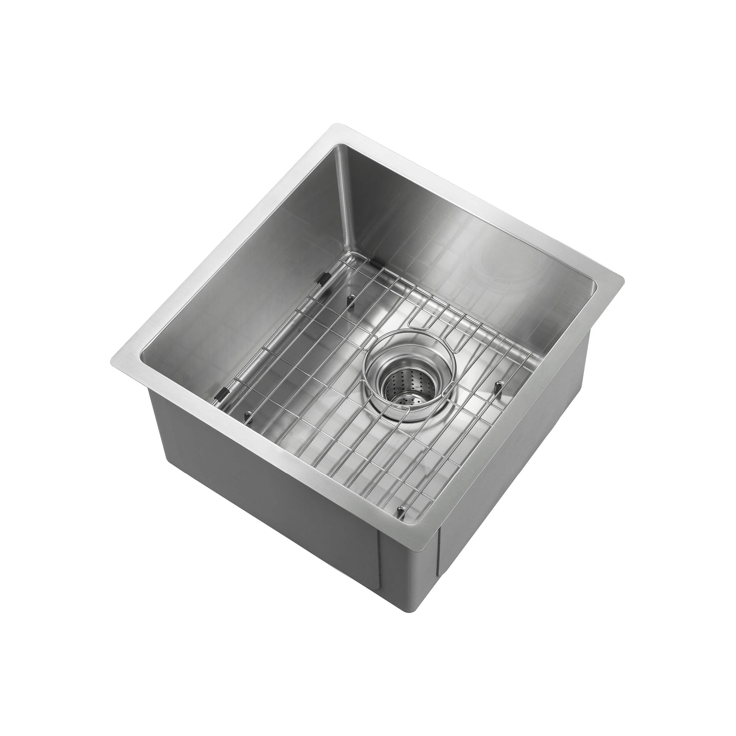 16" Handcrafted Undermount Single Bowl 16 gauge Stainless Steel Kitchen Sink
