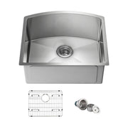 22" Handcrafted Undermount Single Bowl 16 gauge Stainless Steel D Shape Kitchen Sink