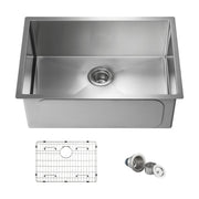 26" Handcrafted Undermount Single Bowl 16 gauge Stainless Steel Kitchen Sink