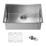 28" Handcrafted Undermount Single Bowl 16 gauge Stainless Steel Kitchen Sink