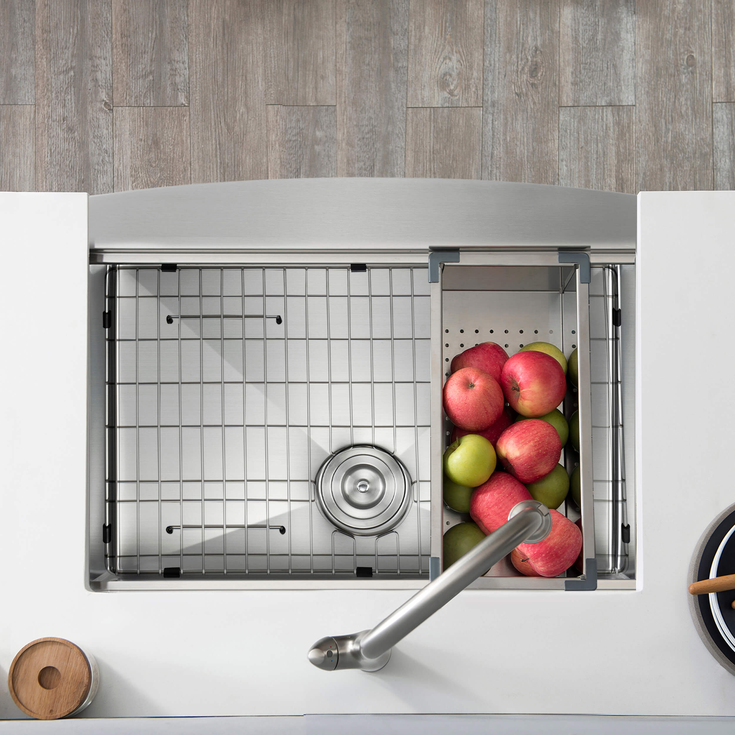 30" Farmhouse Apron Single Bowl Stainless Steel Workstation Kitchen Sink