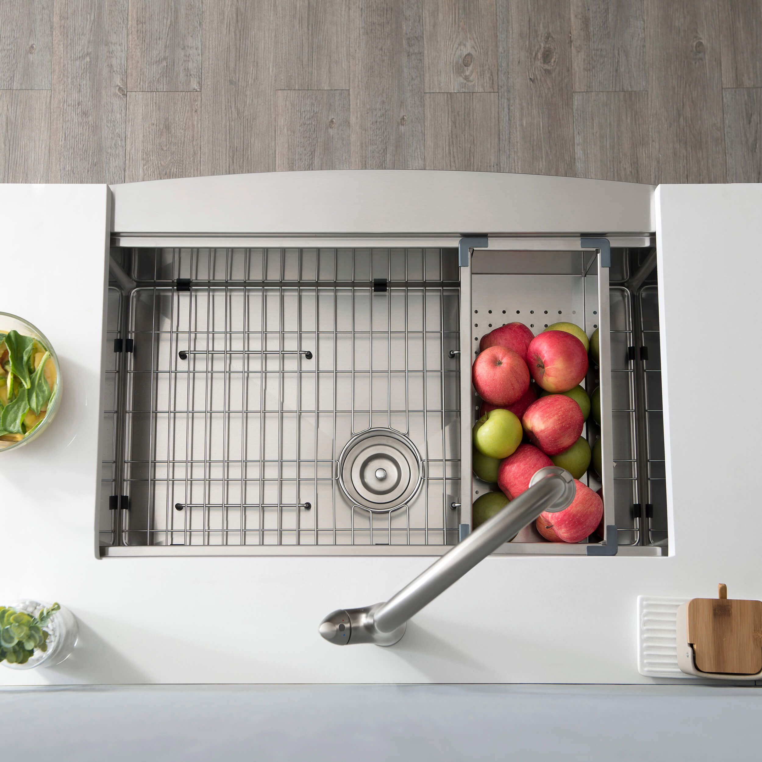 33" Farmhouse Apron Single Bowl Stainless Steel Workstation Kitchen Sink
