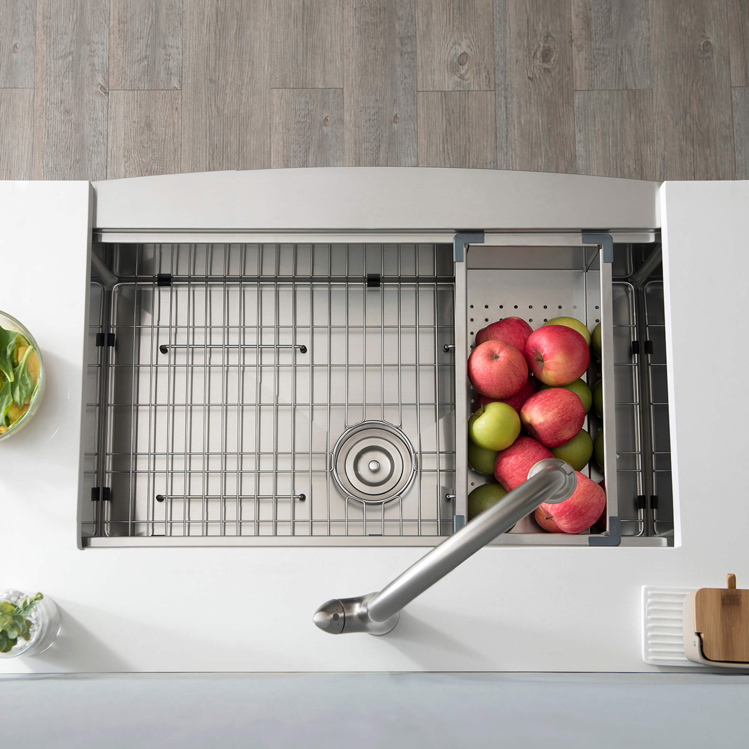 36" Farmhouse Apron Single Bowl Stainless Steel Workstation Kitchen Sink