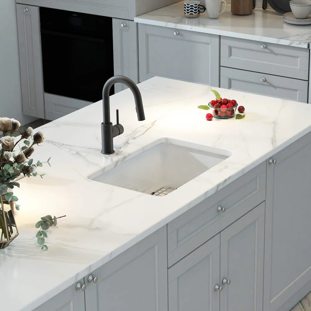 Nova 30" Fireclay Single Bowl Kitchen Drop-In/Undermount Sink - C2-30S