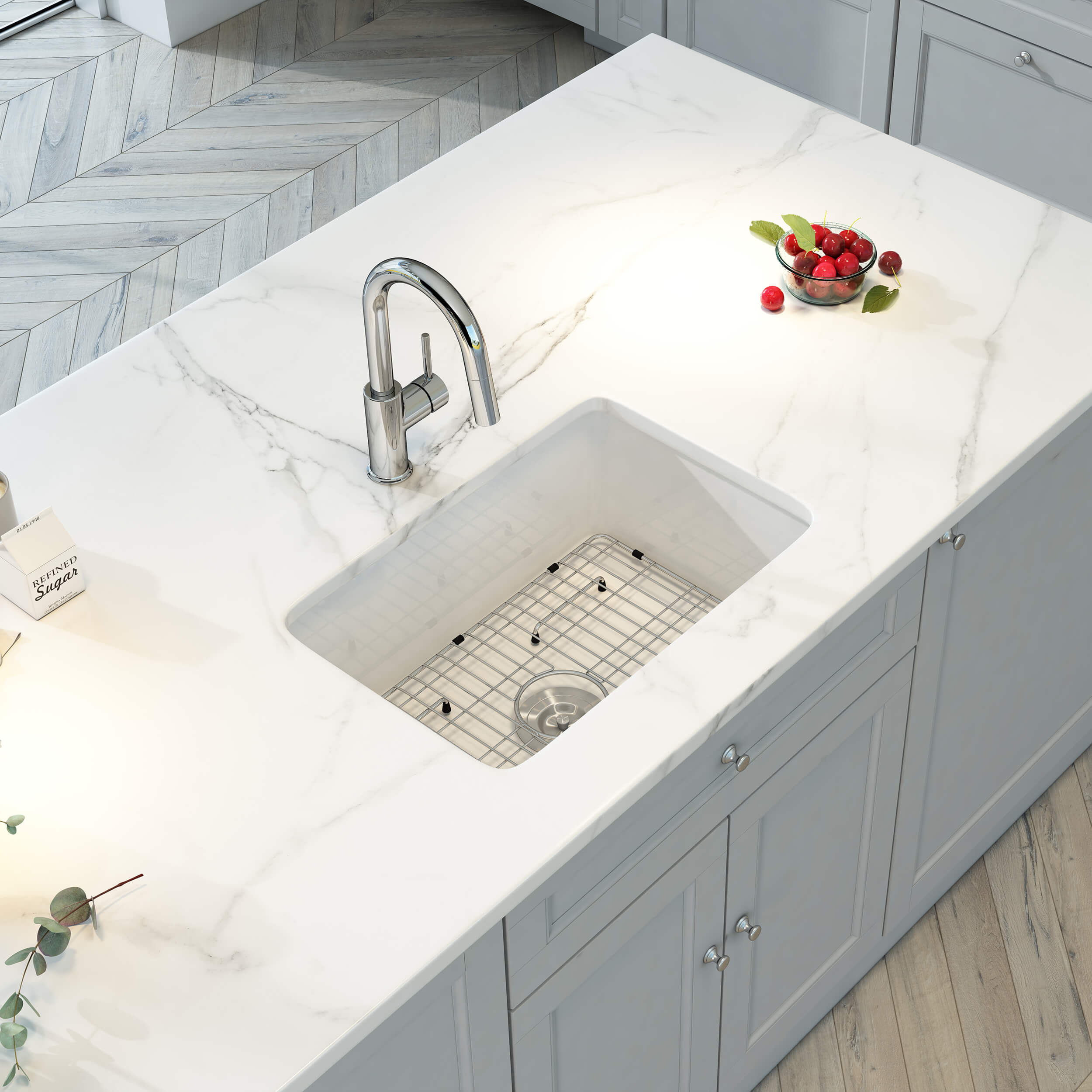 Casa Fixtures Nova 24" Fireclay Single Bowl Kitchen Undermount Sink – C2-24S