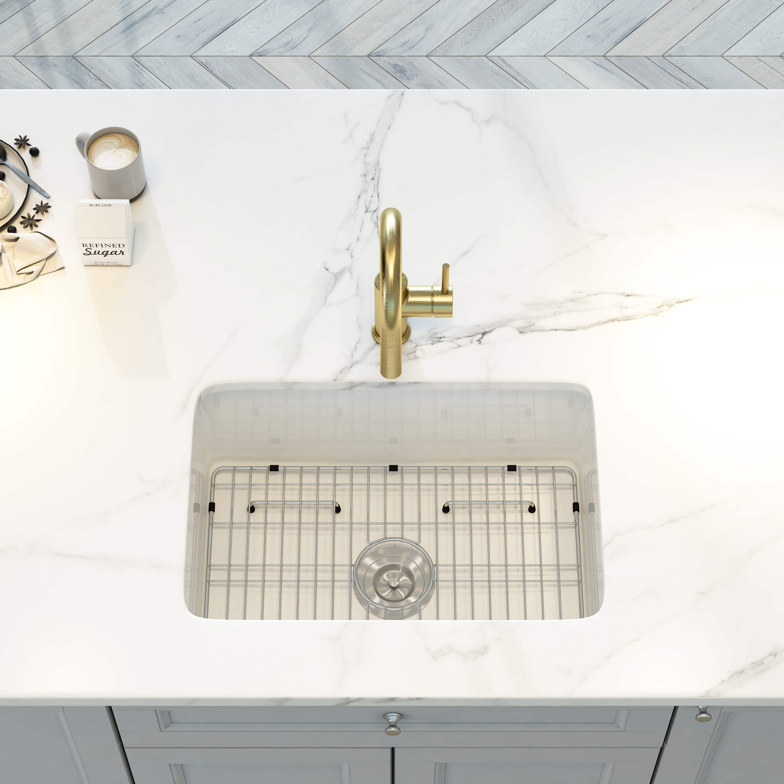 Casa Fixtures Nova 24" Fireclay Single Bowl Kitchen Undermount Sink – C2-24S