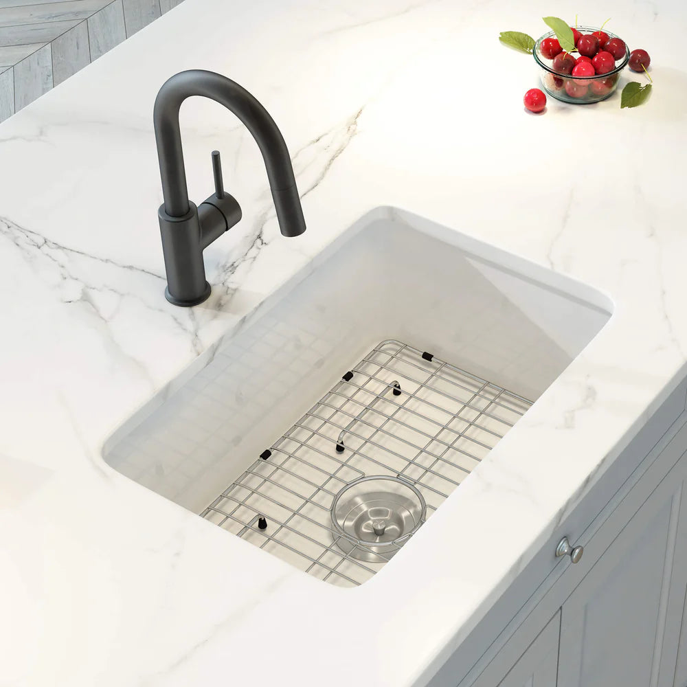 Nova 30" Fireclay Single Bowl Kitchen Drop-In/Undermount Sink - C2-30S