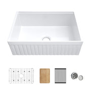 Pillar 30? Kitchen Farmhouse Fireclay Workstation Sink