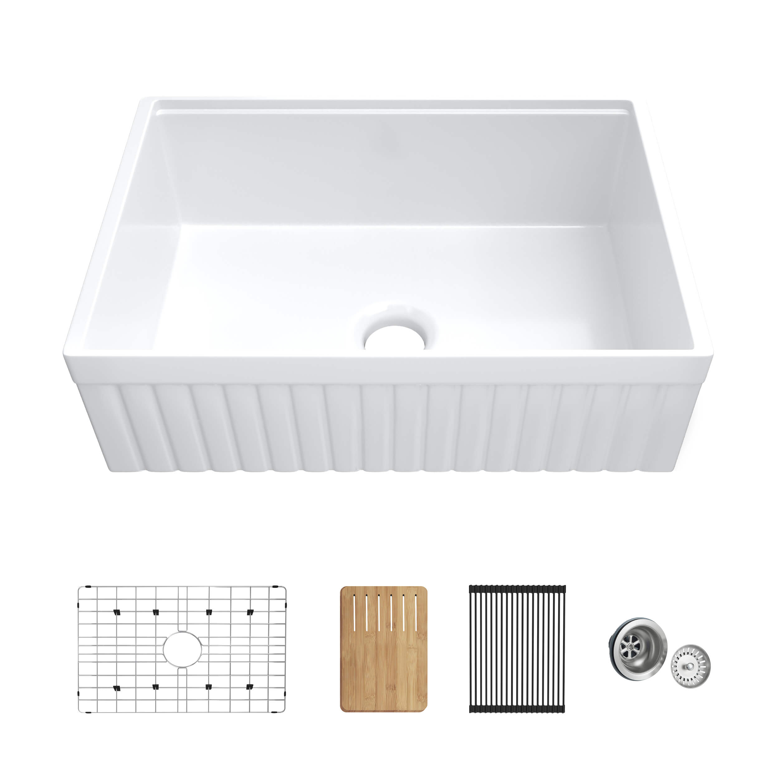 Pillar 30? Kitchen Farmhouse Fireclay Workstation Sink