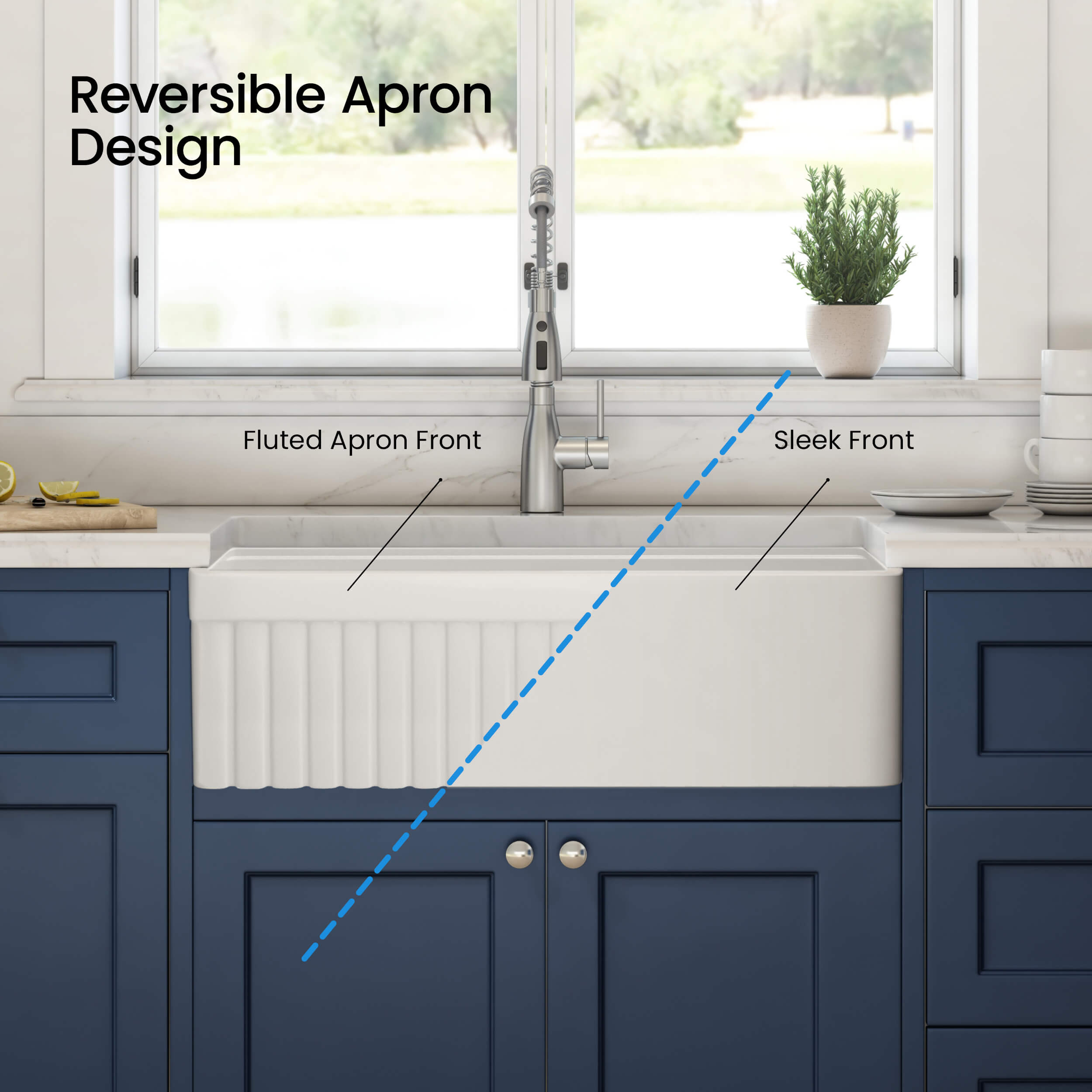 Pillar 30? Kitchen Farmhouse Fireclay Workstation Sink
