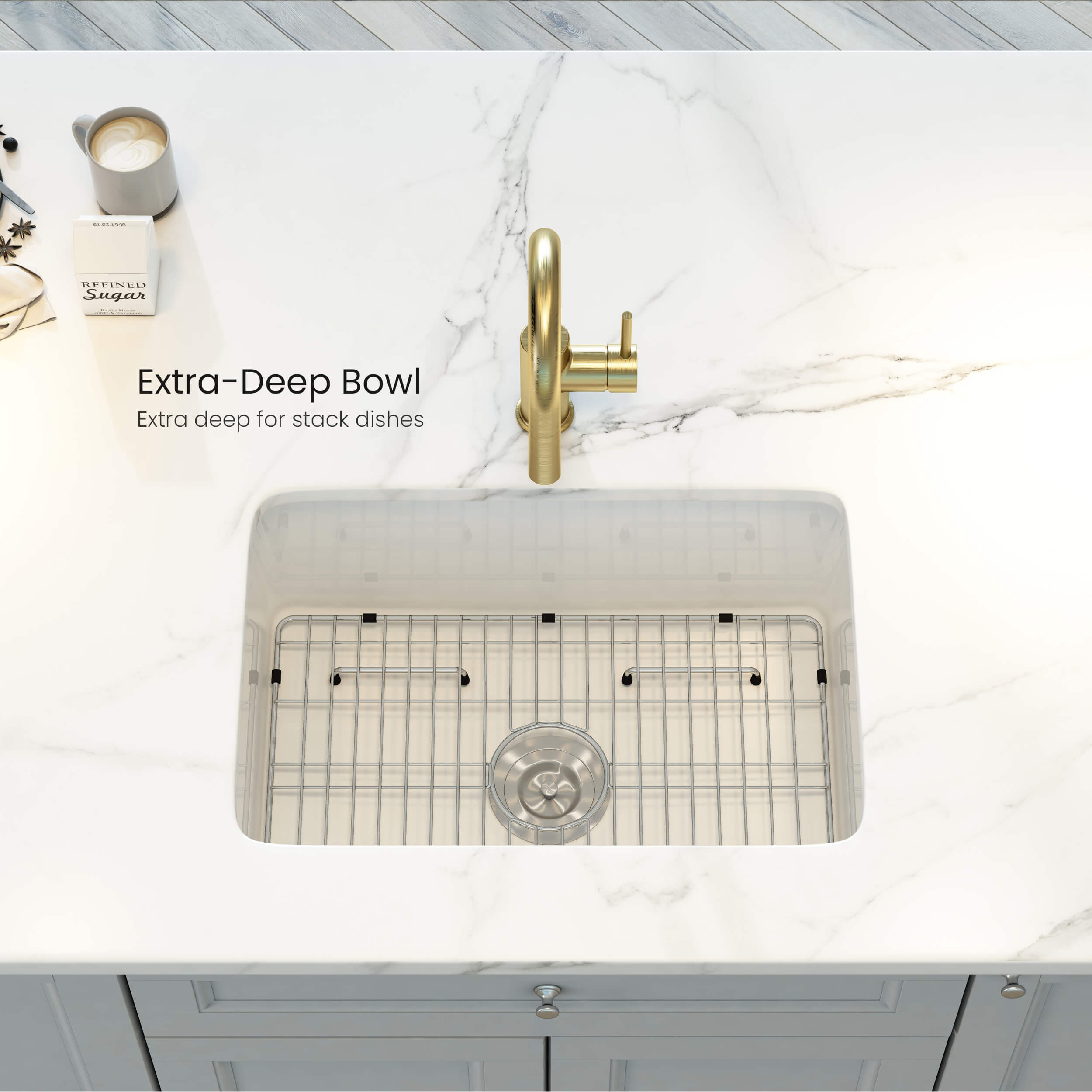 Nova 32" Single Bowl Undermount Fireclay Kitchen Sink