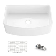 Nova 36" Curved Apron Front Fireclay Farmhouse Kitchen Sink - C2-36SFC