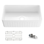 Pillar 33" Reversible Fireclay Single Bowl Kitchen Farmhouse Sink
