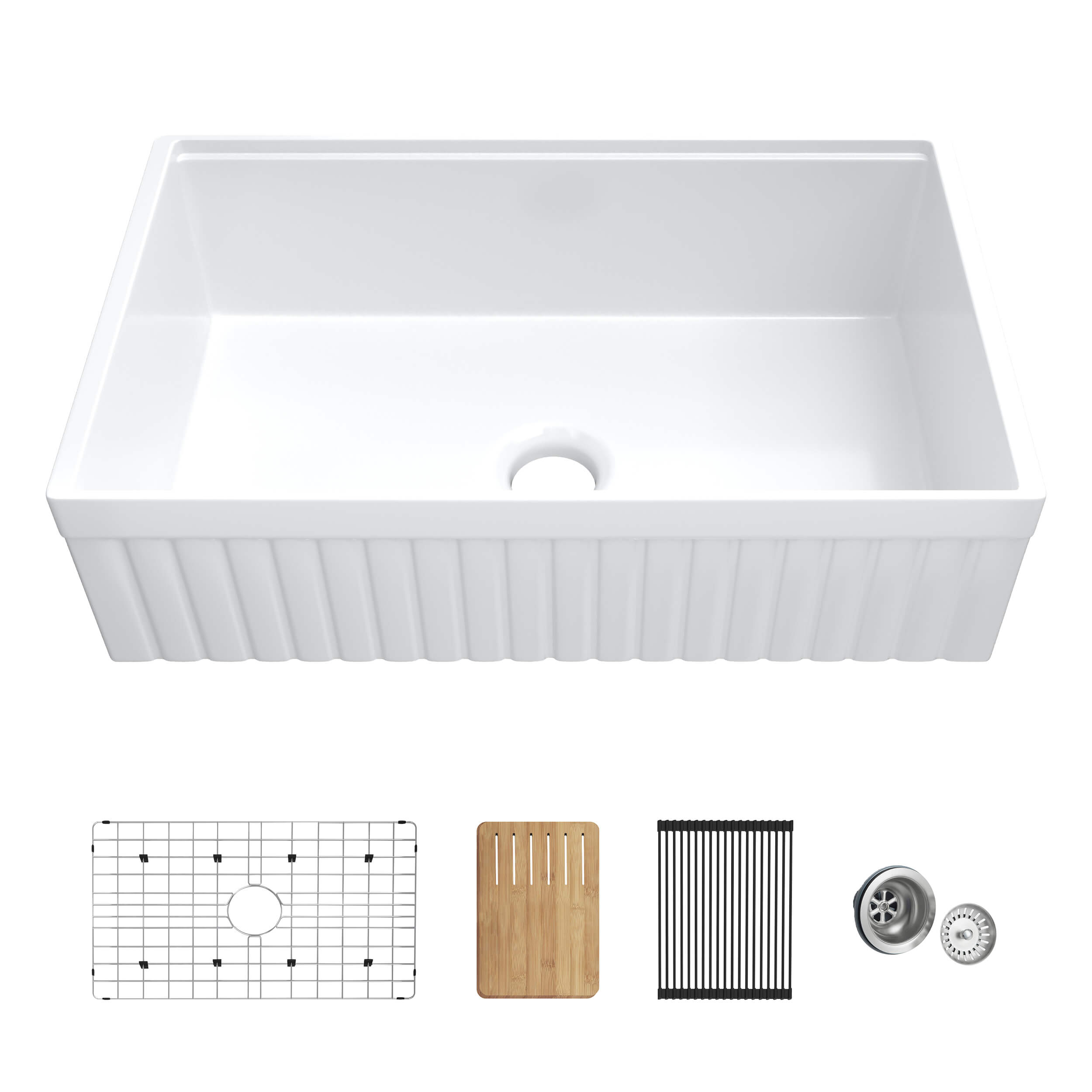 Pillar 33? Kitchen Farmhouse Fireclay Workstation Sink