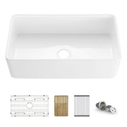 Nova 33" Farmhouse Fireclay Kitchen Workstation Sink