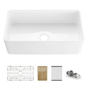 Nova 33" Farmhouse Fireclay Kitchen Workstation Sink - C2-33SFT