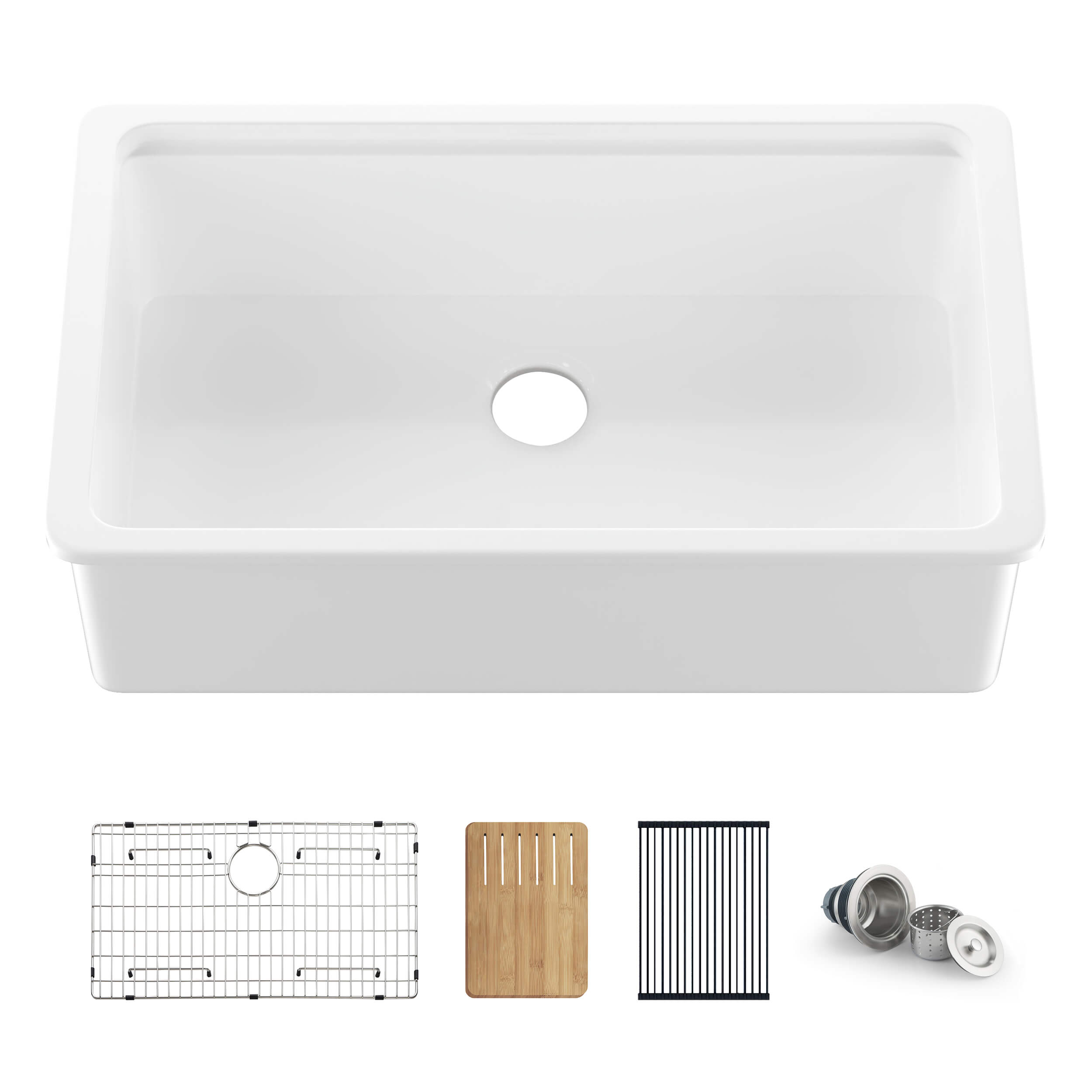 33" Fireclay Undermount  Workstation Sink