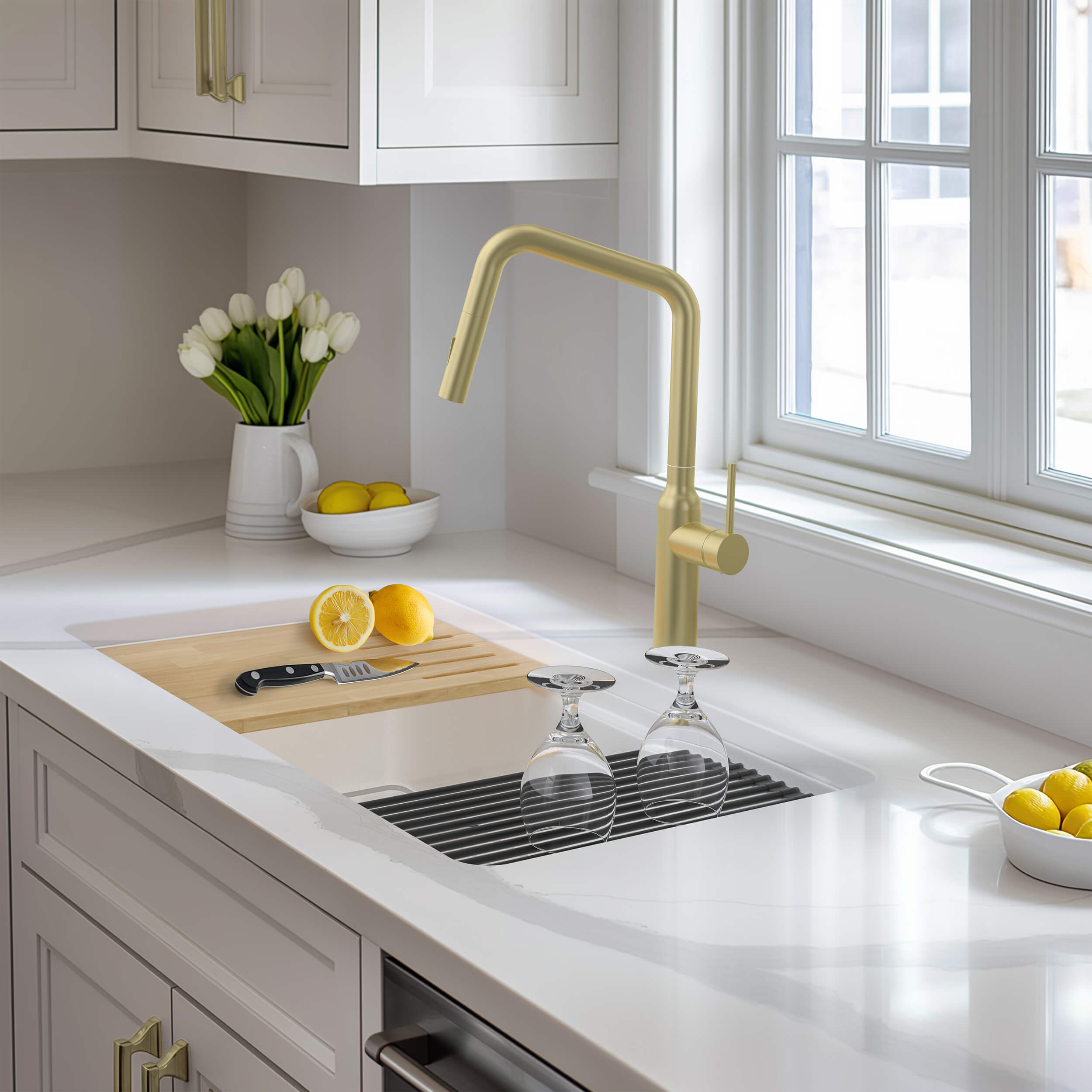 33" Fireclay Undermount  Workstation Sink