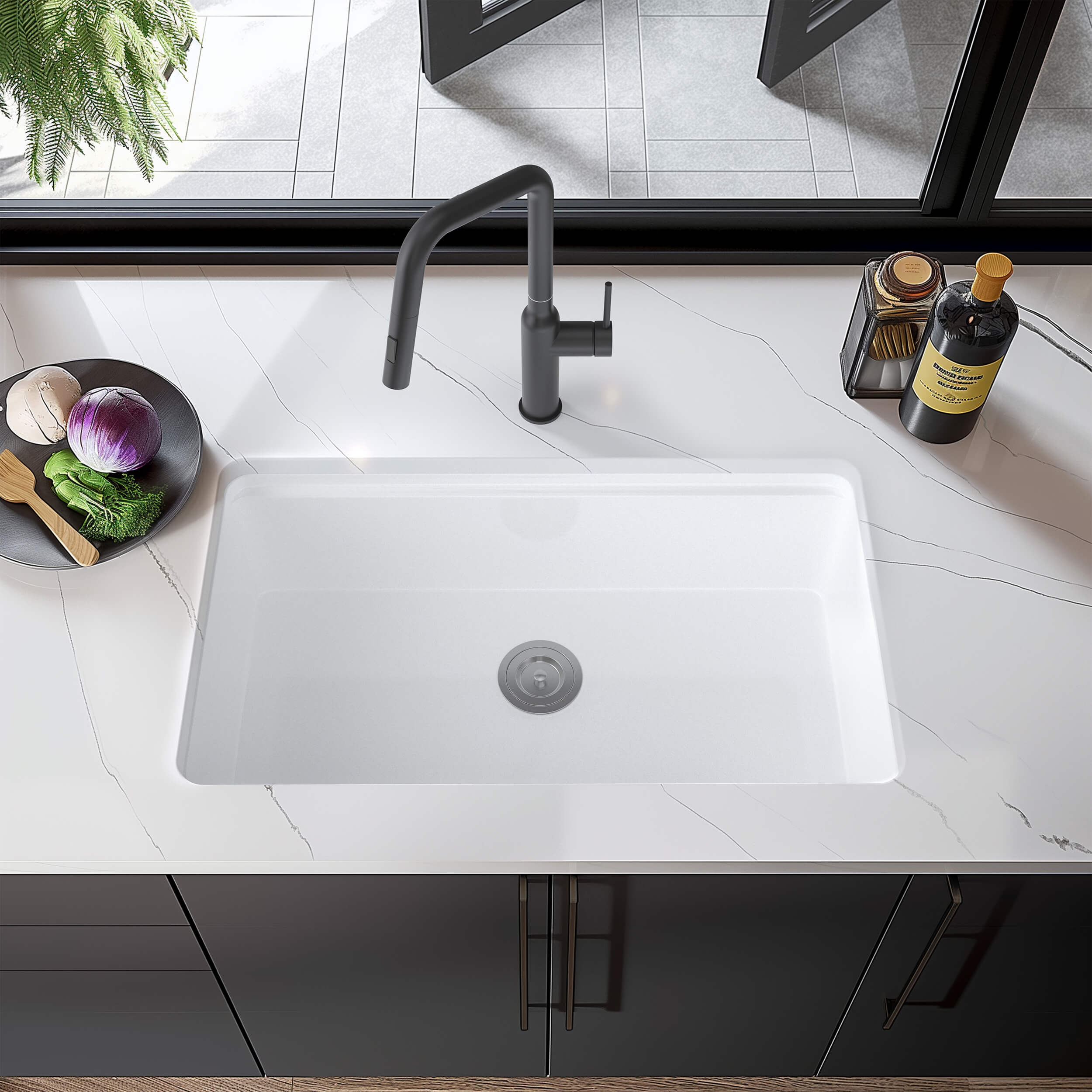 33" Fireclay Undermount  Workstation Sink