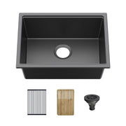 23" Undermount Workstation Single Bowl Quartz Kitchen Sink