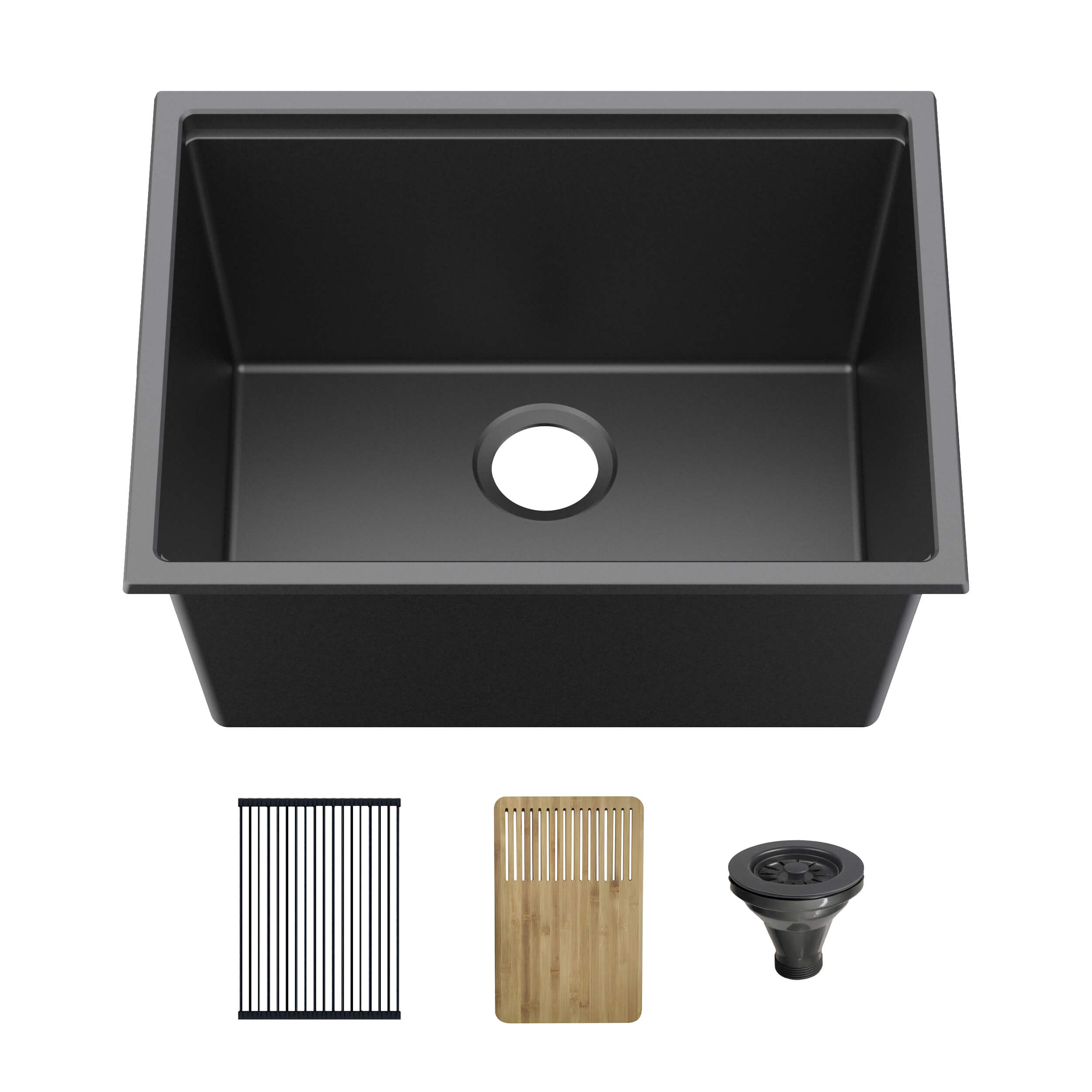 25" Undermount Workstation Single Bowl Quartz Kitchen Sink
