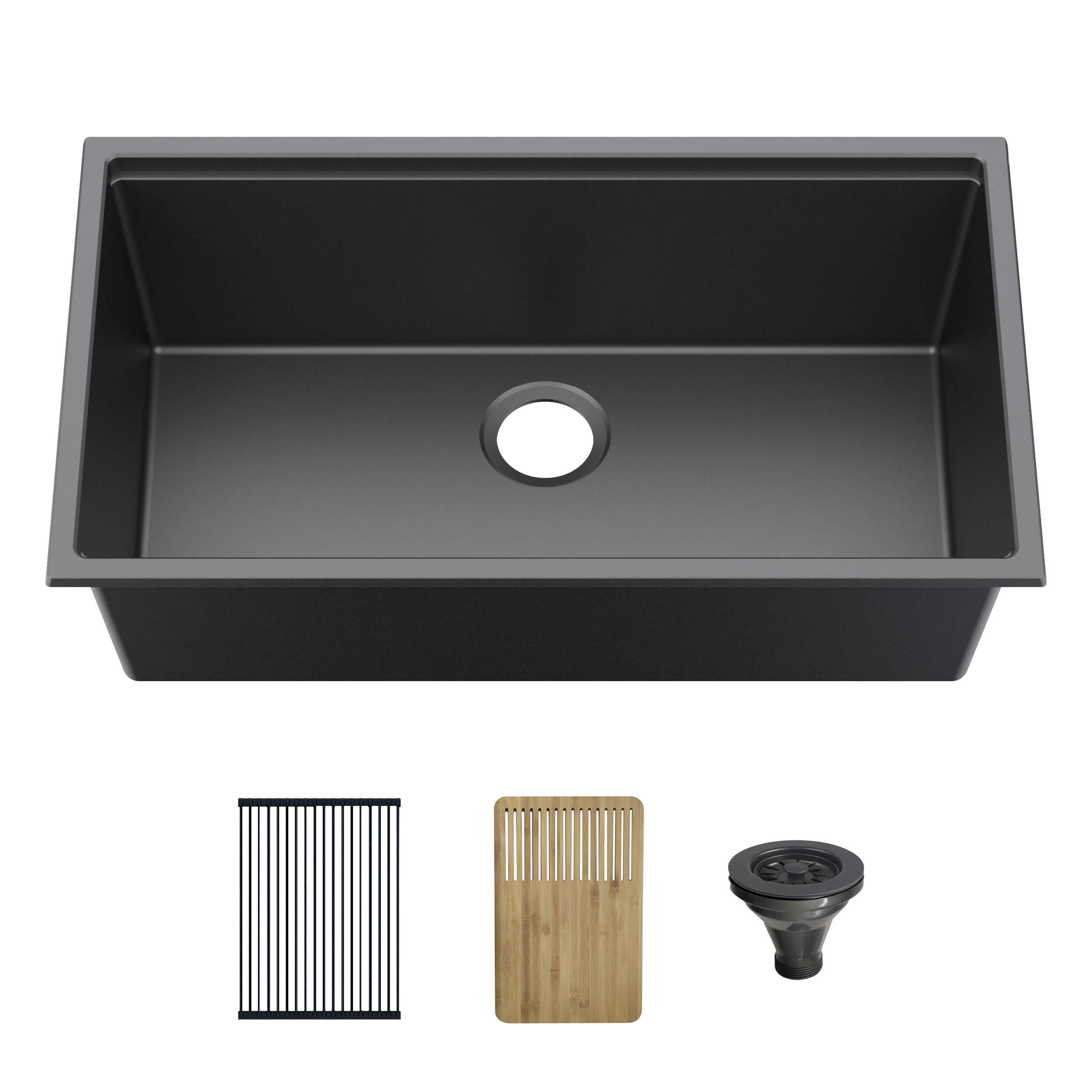 33" Undermount Workstation Single Bowl Quartz Kitchen Sink