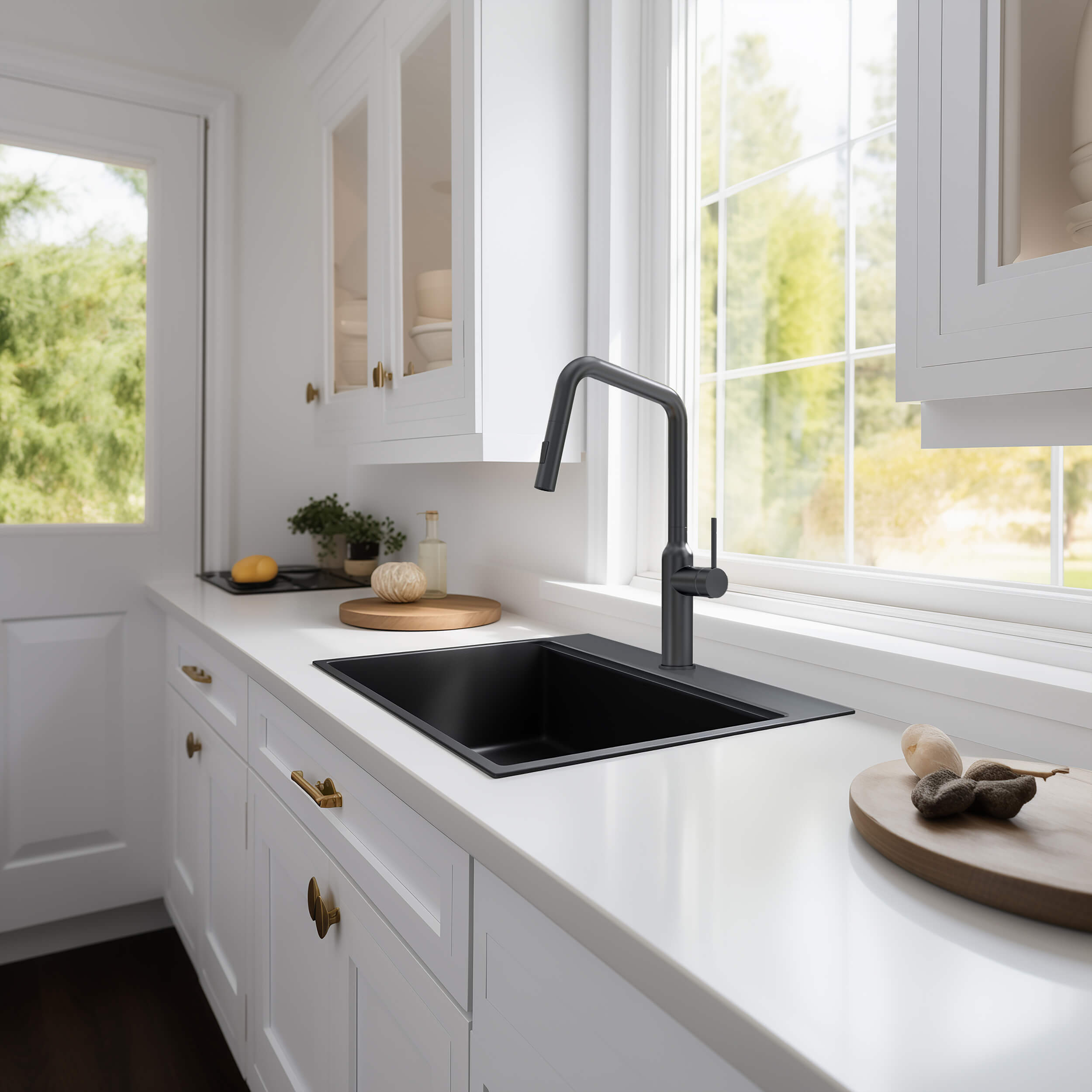 33" Top-Mount Workstation Single Bowl Quartz Kitchen Sink