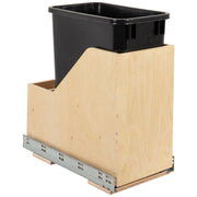 Hardware Resources Single 35 Quart Wood Bottom-Mount Soft-close Vanity Trashcan Rollout for Hinged Doors, Includes One Can