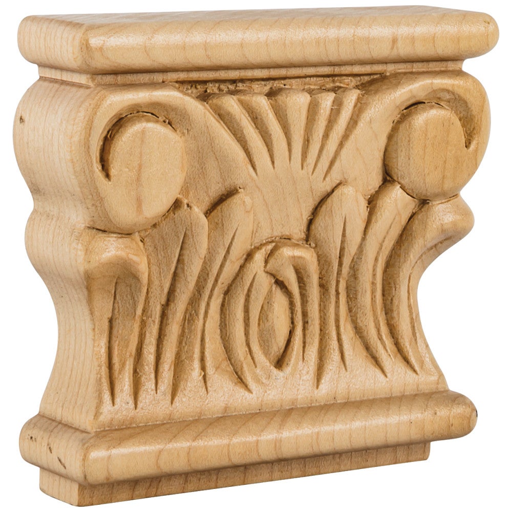 Hardware Resources 3-7/8" W x 1" D x 3-1/2" H Maple Acanthus Capital
