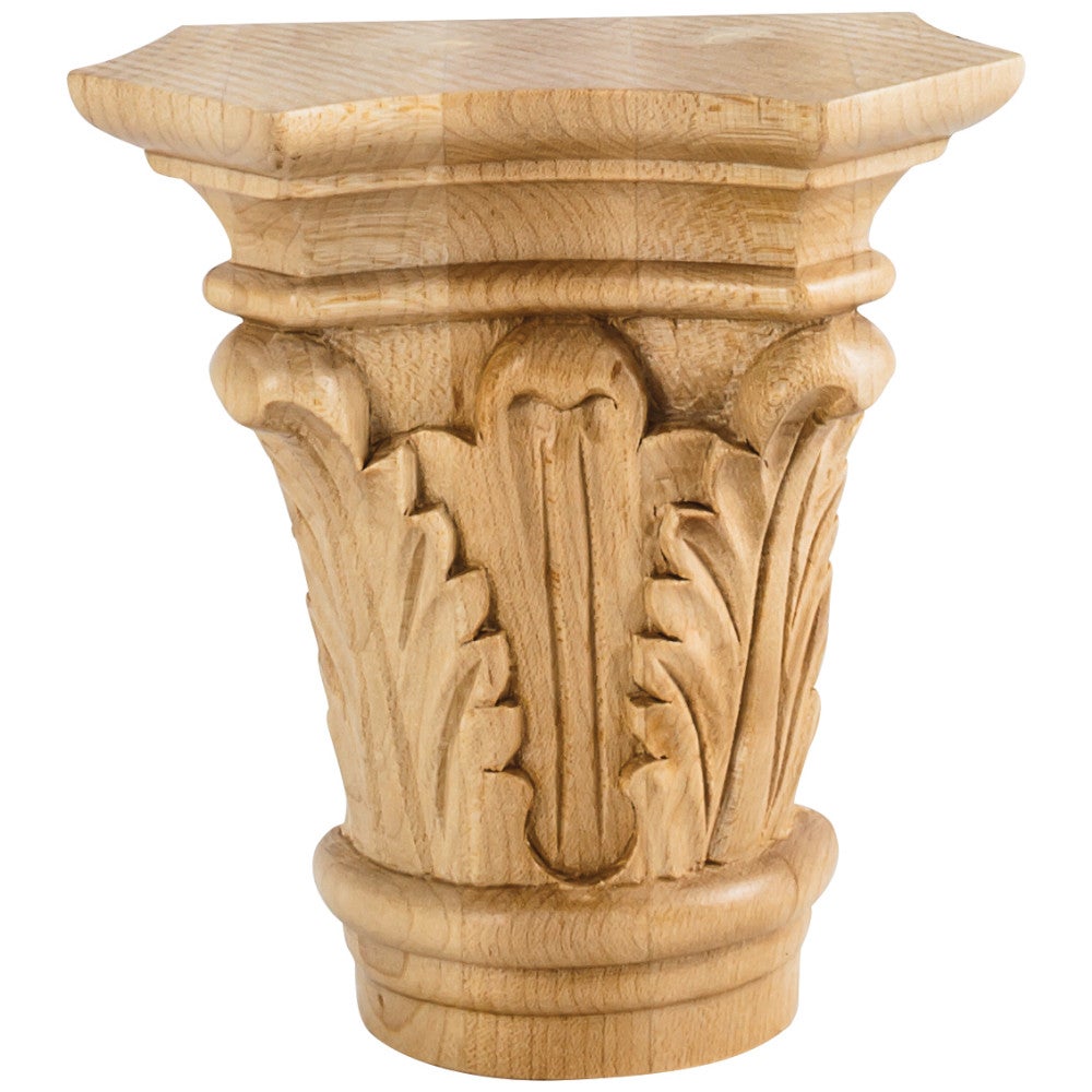 Hardware Resources 4-3/4" W x 2-1/8" D x 4-3/8" H Rubberwood Acanthus Capital