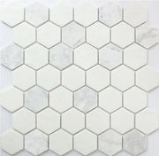 Roca Rockart – Carrara Hexagon (12"x12" Hexagon Mosaic)