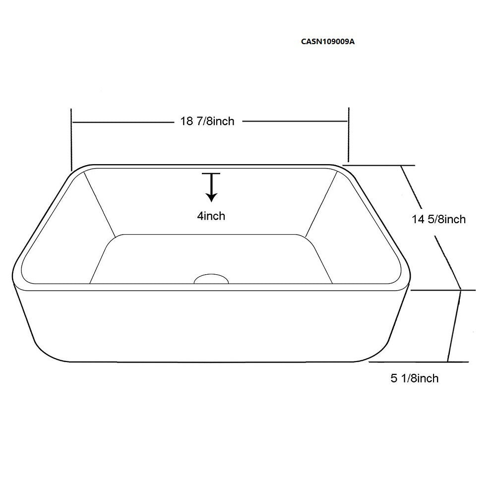 Dawn Counter Rectangle Ceramic Art Basin CASN109009A