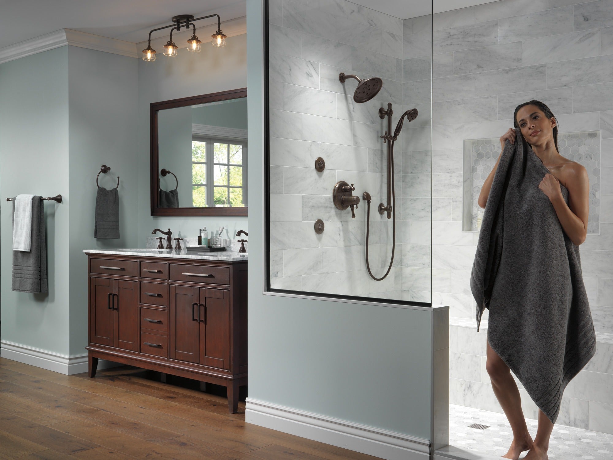 Delta Cassidy® Traditional 2-Handle TempAssure® 17T Series Valve Trim with 3-Setting Integrated Diverter