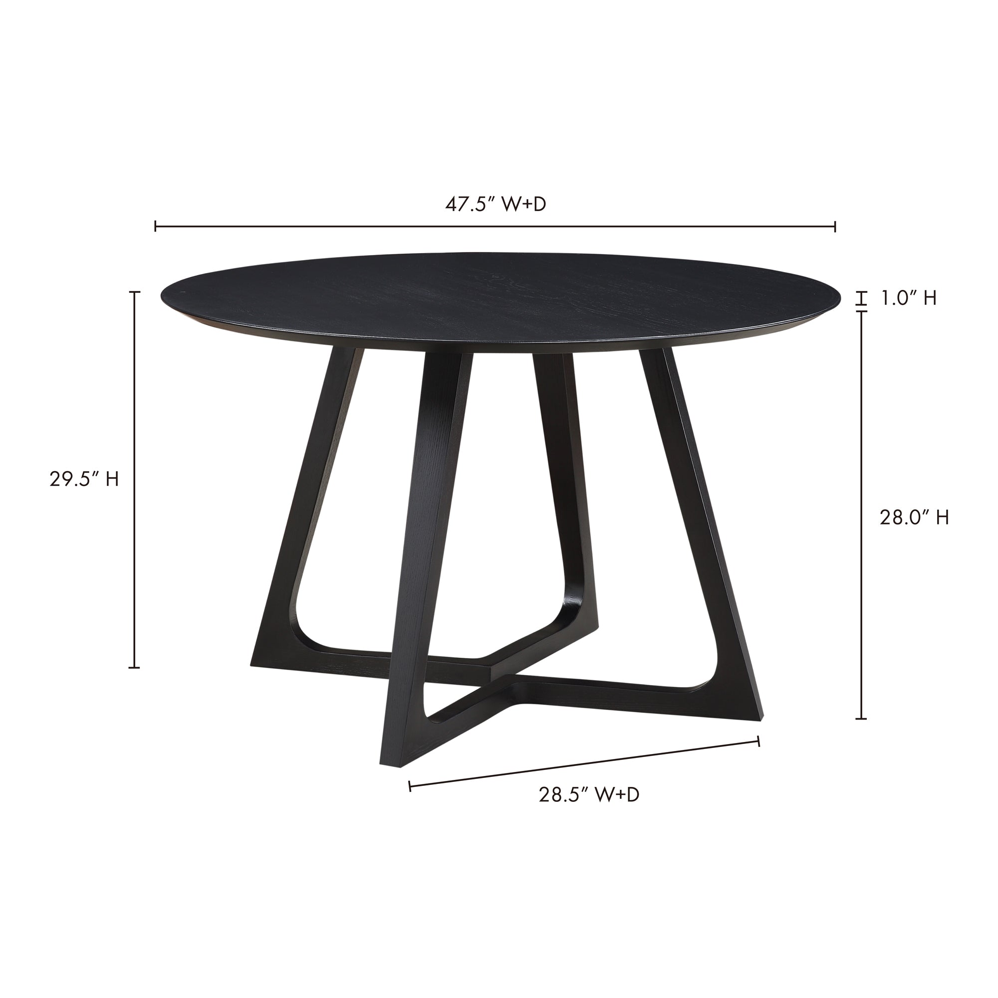 Moes Godenza Round Dining Table Black CB-1003-02-0