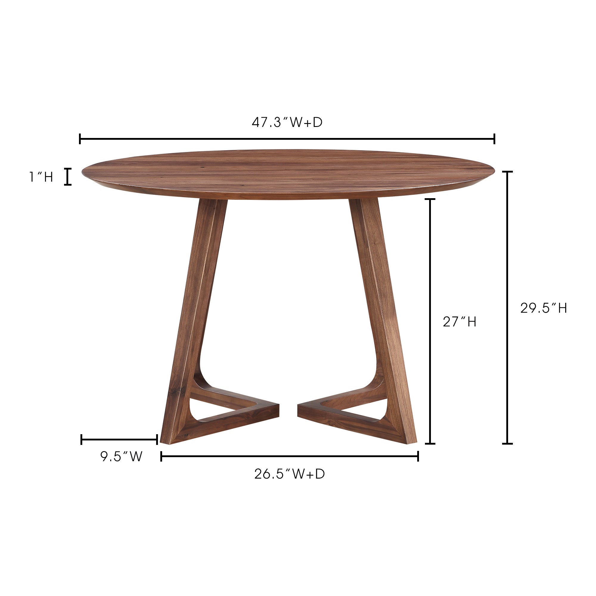 Moes Godenza Round Dining Table Walnut CB-1003-03-0