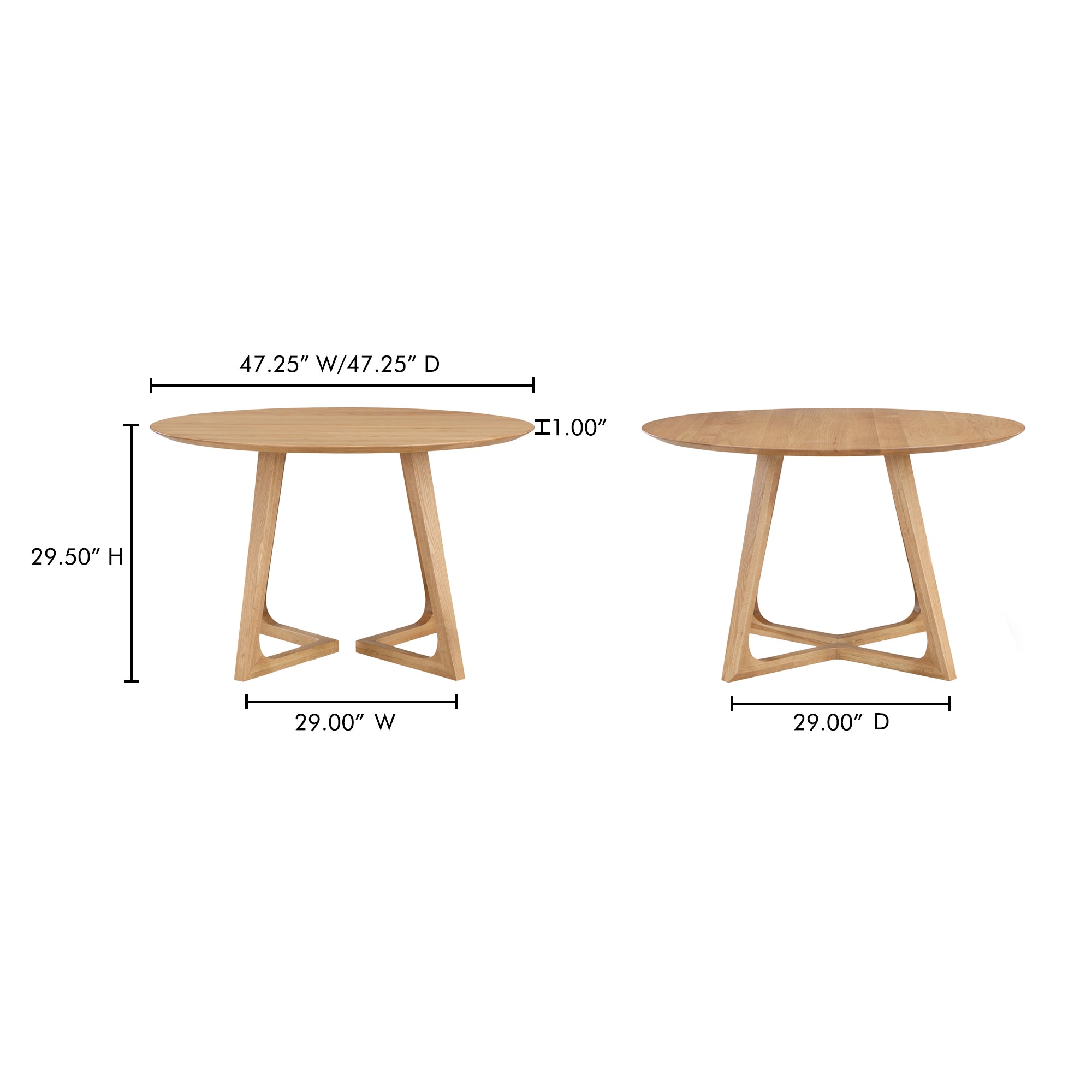Moes Godenza Round Dining Table Natural Oak CB-1003-24-0