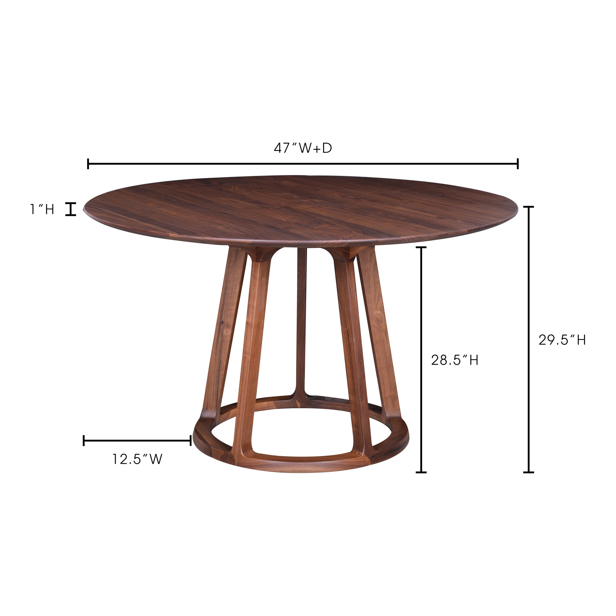 Moes Aldo Round Dining Table Walnut CB-1027-03-0