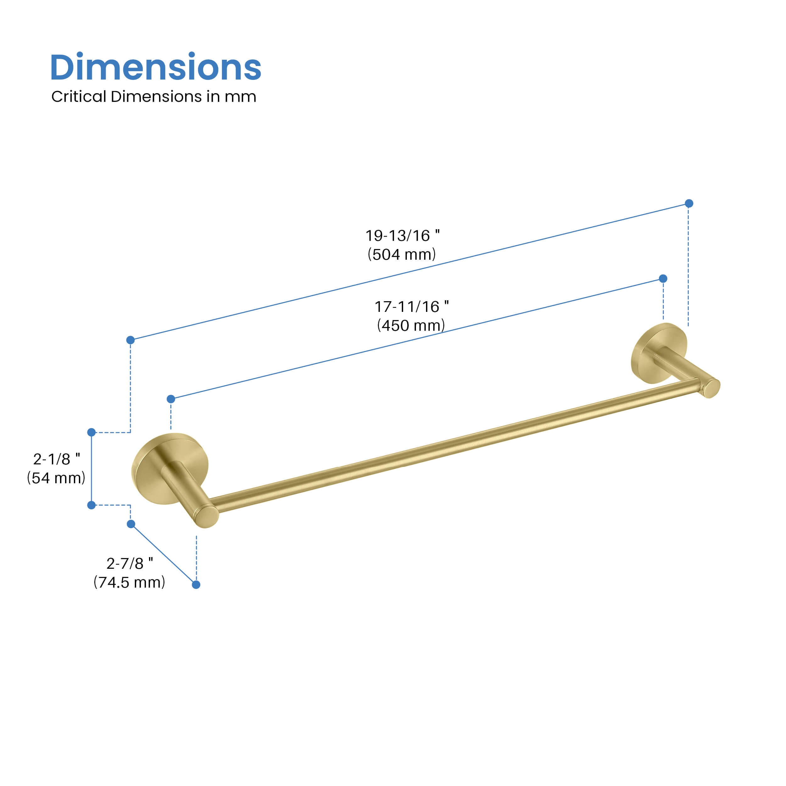 Halo Bathroom 18" Towel Bar
